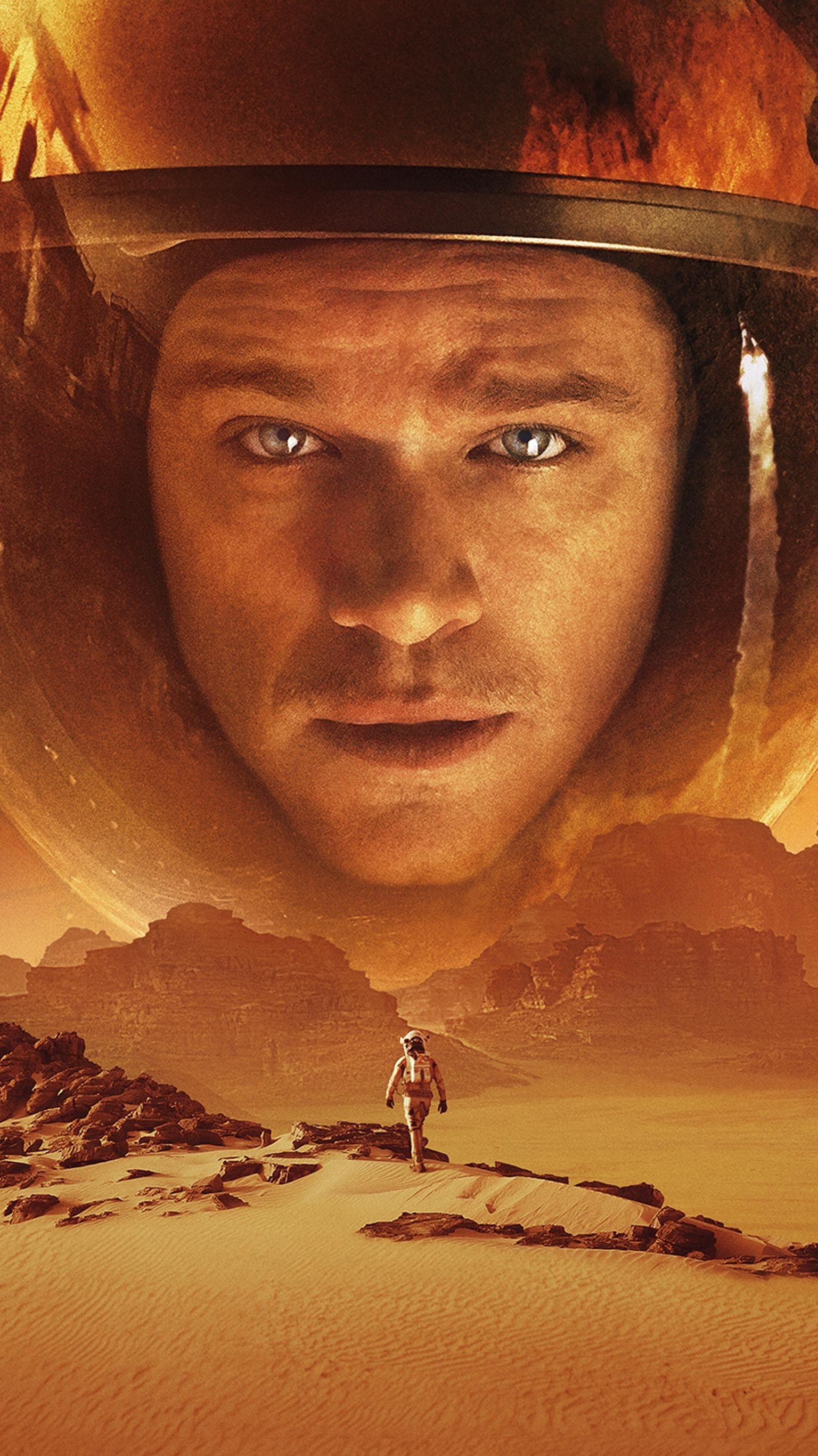 Matt Damon, Martian 2015 phone wallpaper, Moviemania art, Space movie posters, 1540x2740 HD Phone