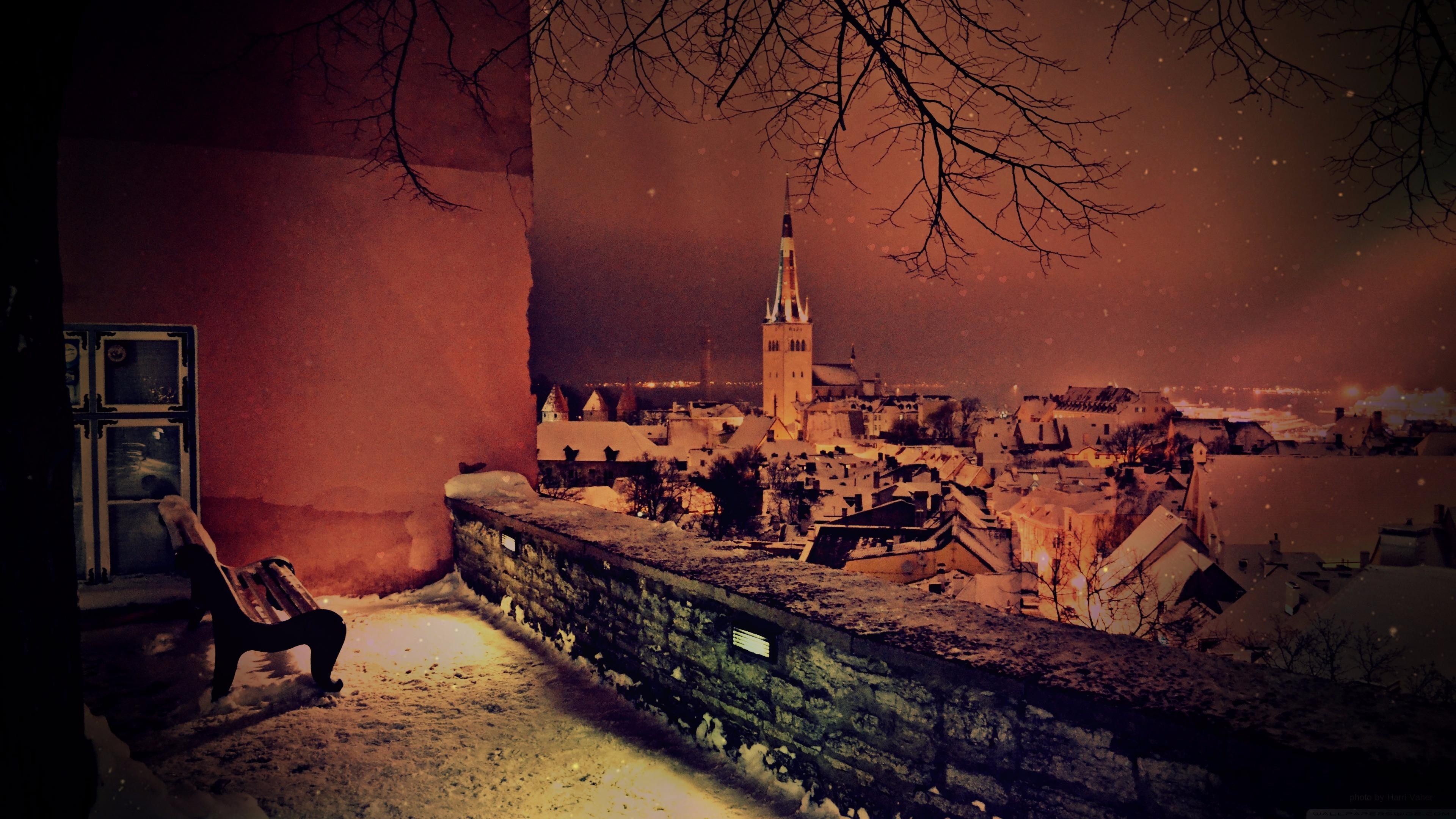 Estonia travels, Night mood, Tallinn Estonia, Backiee, 3840x2160 4K Desktop