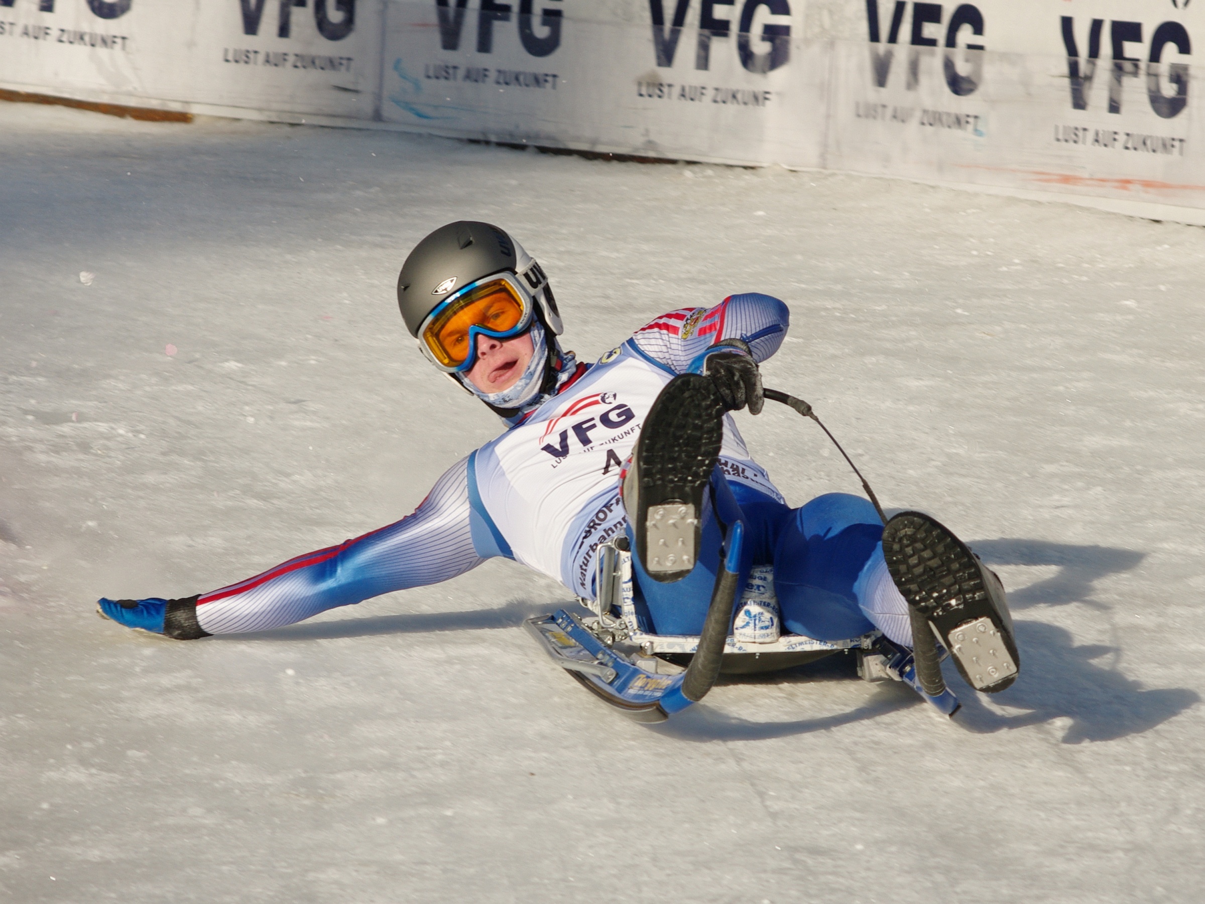 Luge: Ivan Lazarev at the FIL European Luge Natural Track Championships 2010. 2400x1800 HD Background.