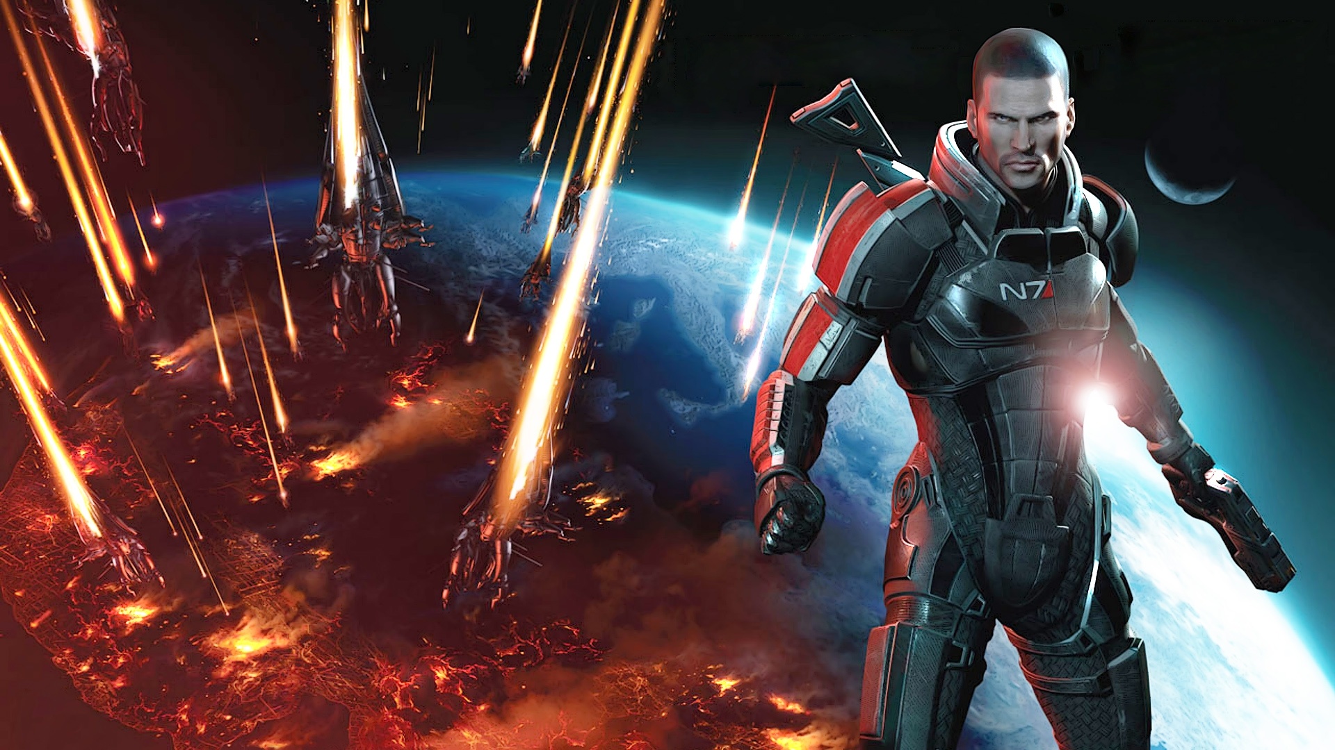 Mass Effect 3, Commander Shepard, In-game character, Digital art, 1920x1080 Full HD Desktop