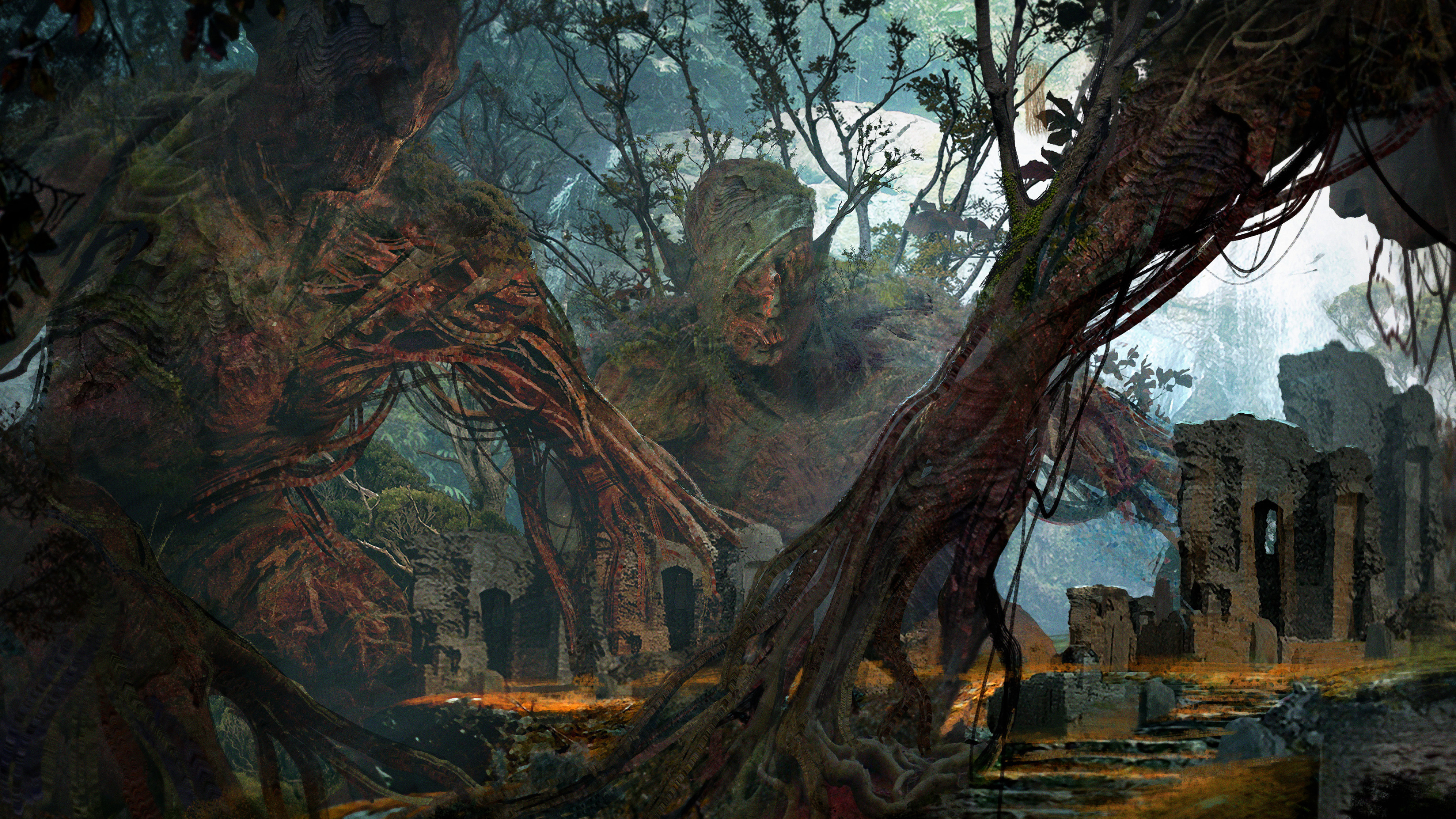 Mirkwood, Deleted by user, Imaginary bodyscapes, Ethereal art, 3840x2160 4K Desktop