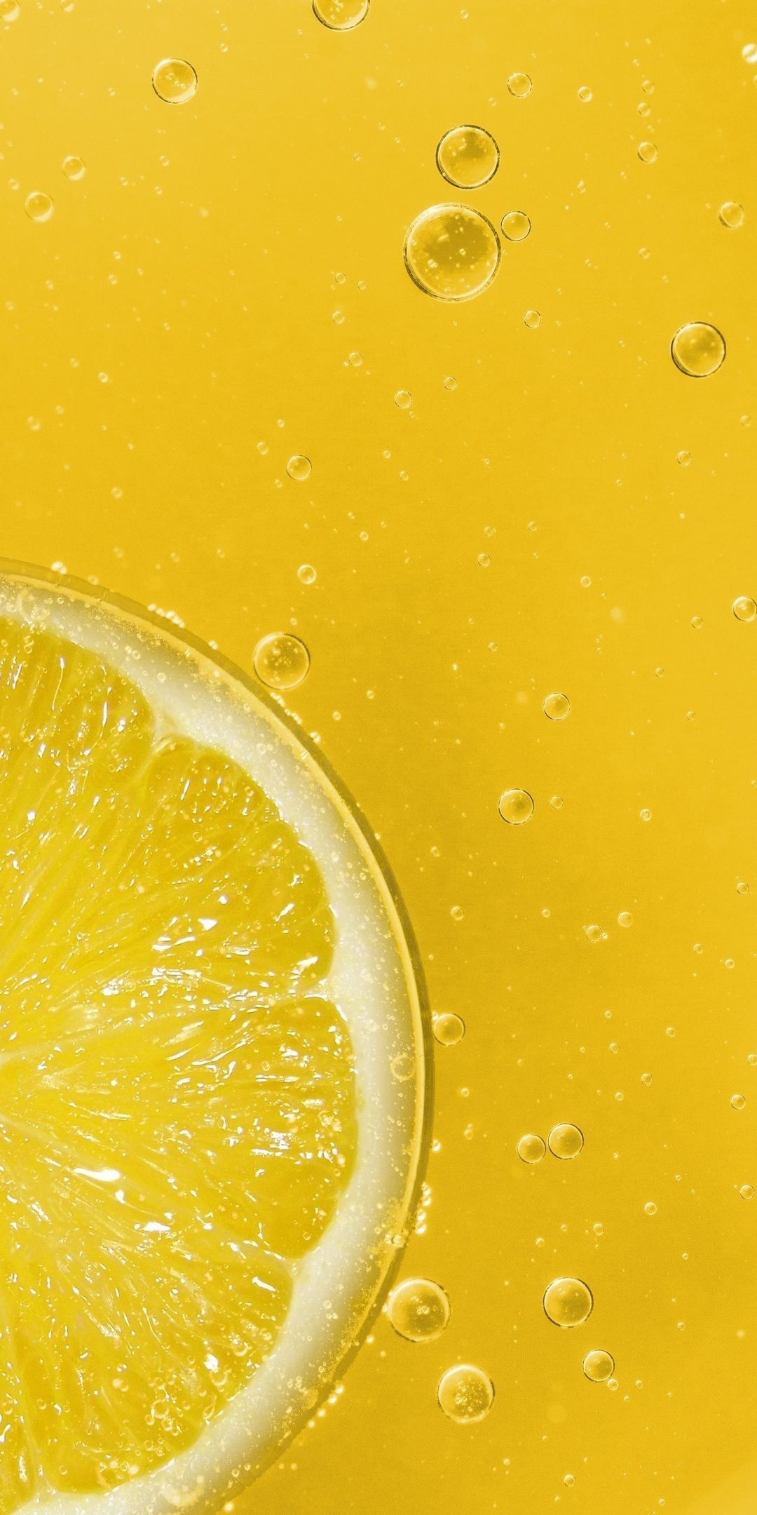 Lemon: Lemony, Citrus limon, Minimalism. 1080x2160 HD Background.