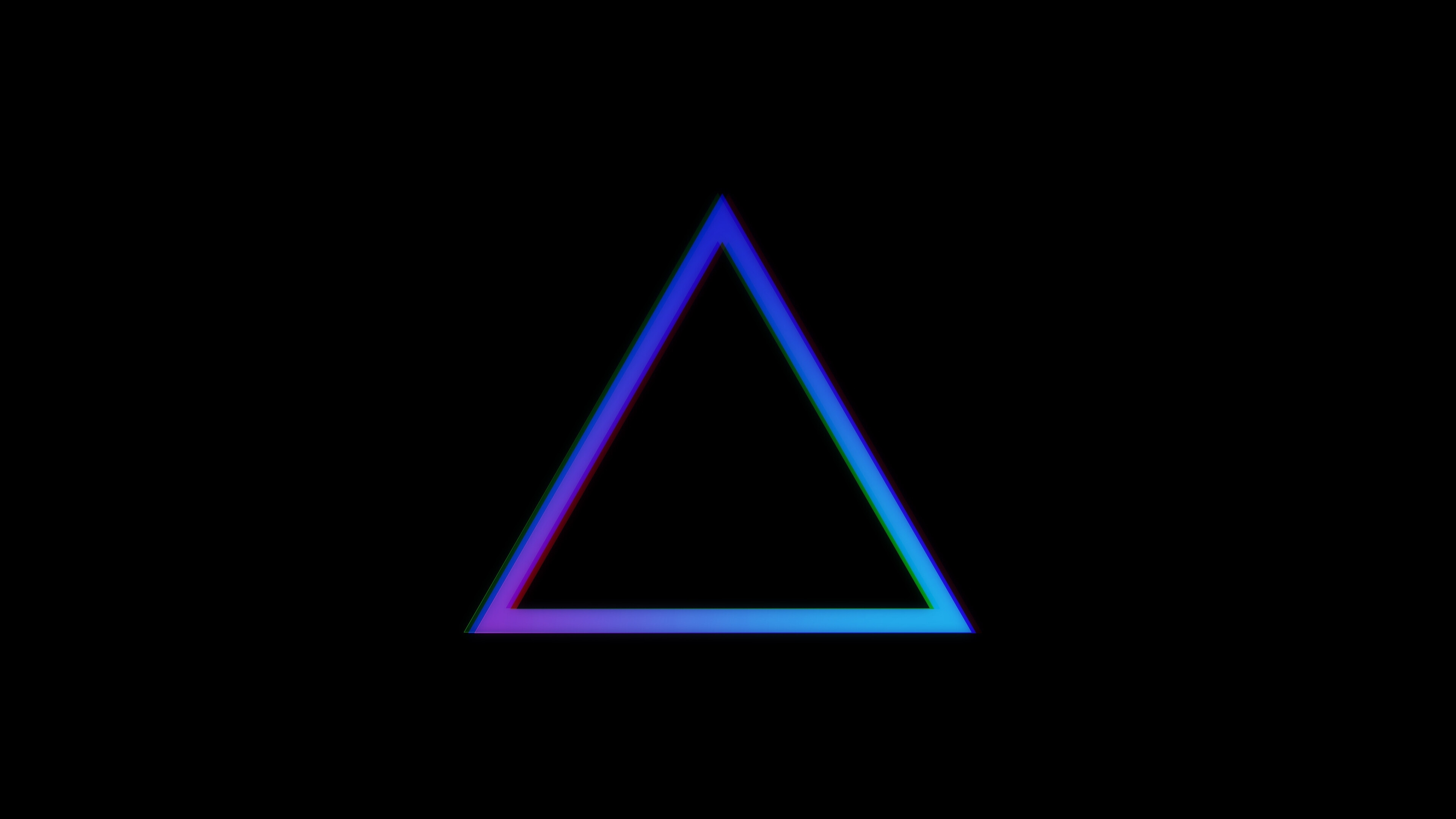 Triangle: Minimalistic blue figure, Gradient, Equal sides. 3840x2160 4K Wallpaper.