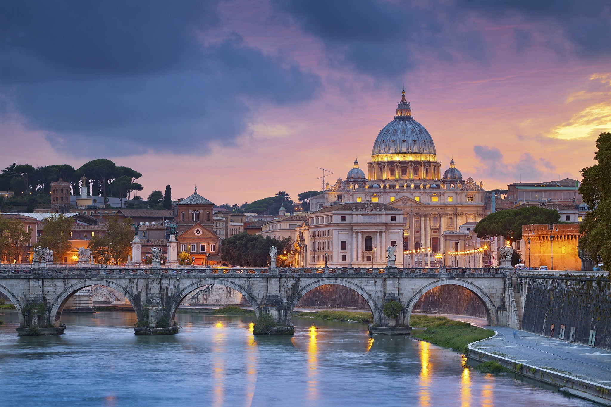 St. Peter's Cathedral, Vatican City, Travels, gray concrete bridge, 2050x1370 HD Desktop