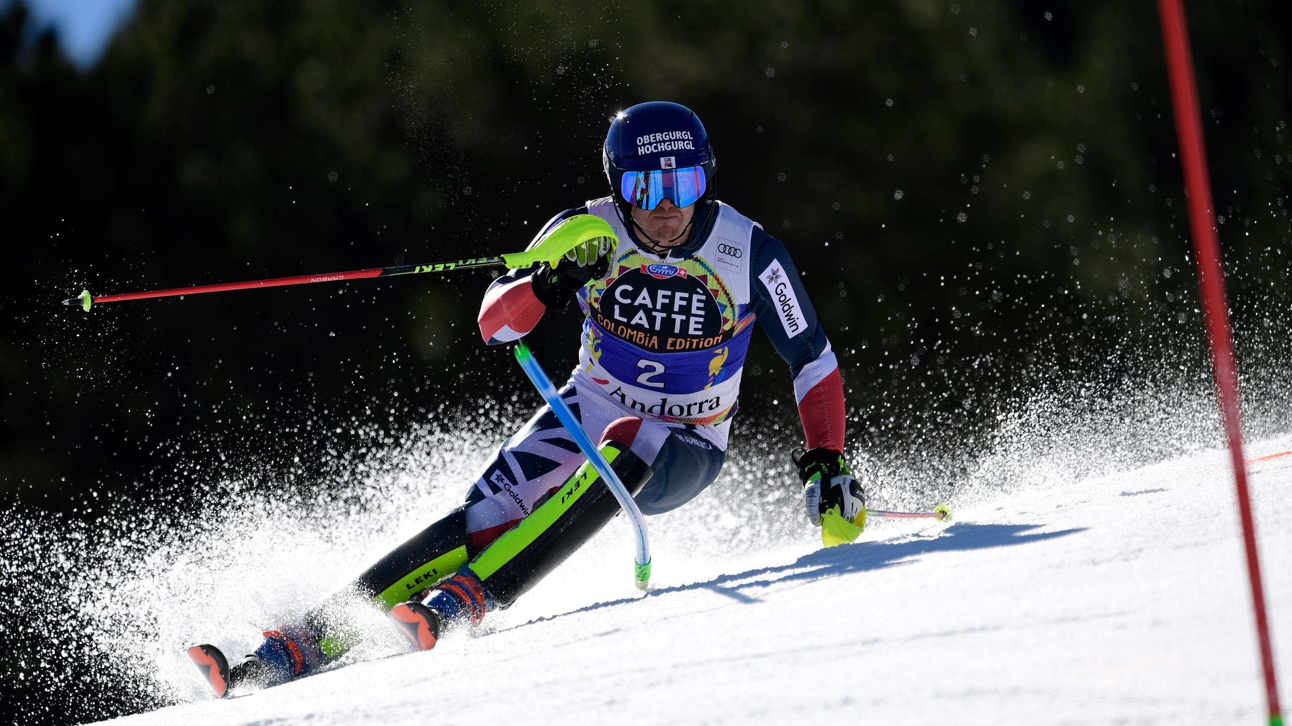 Slalom: Levi, The sport of gliding on snow, An alpine skiing discipline. 2560x1440 HD Background.