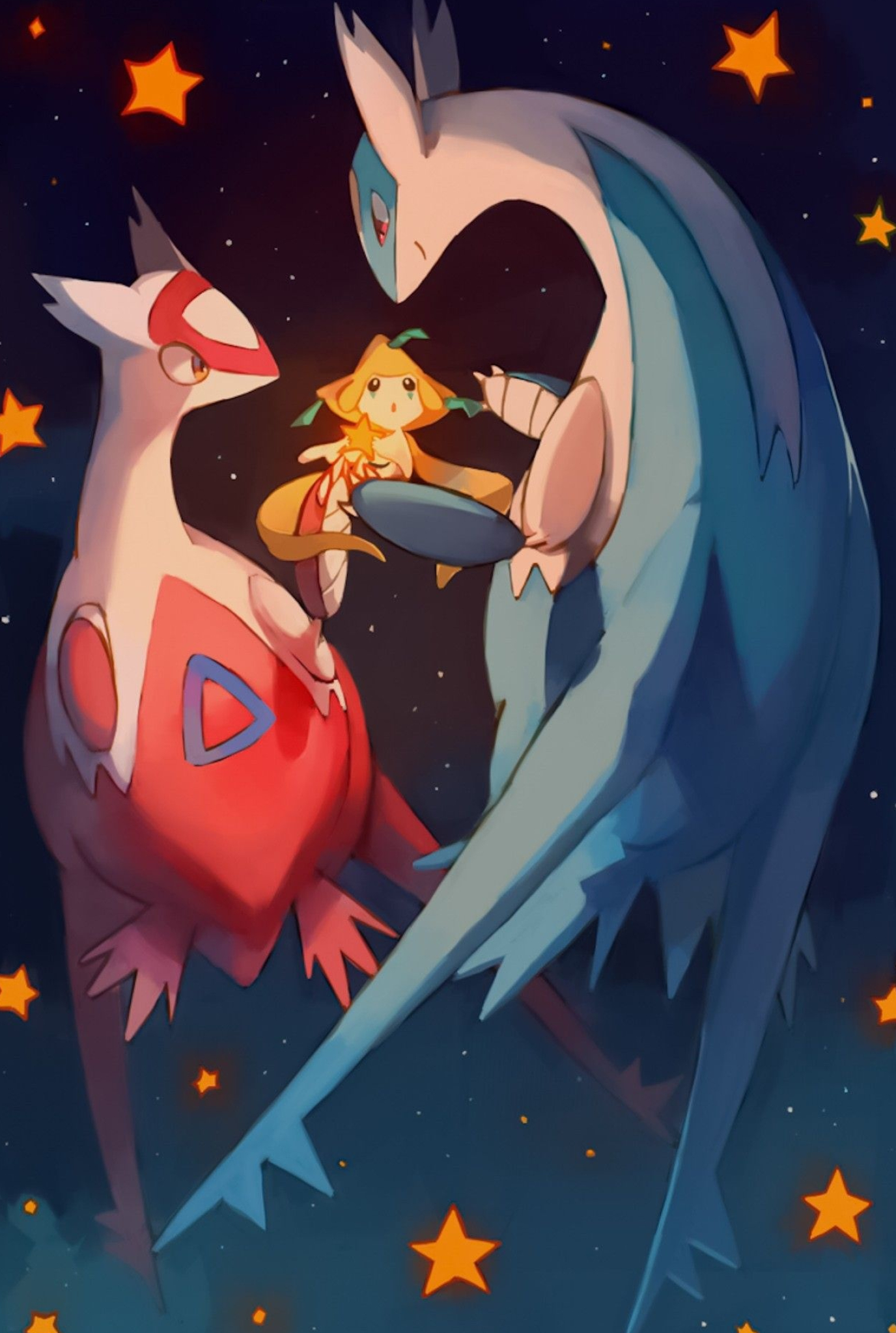 Latias, Anime artwork, Pokemon art, Background image, 1380x2050 HD Phone