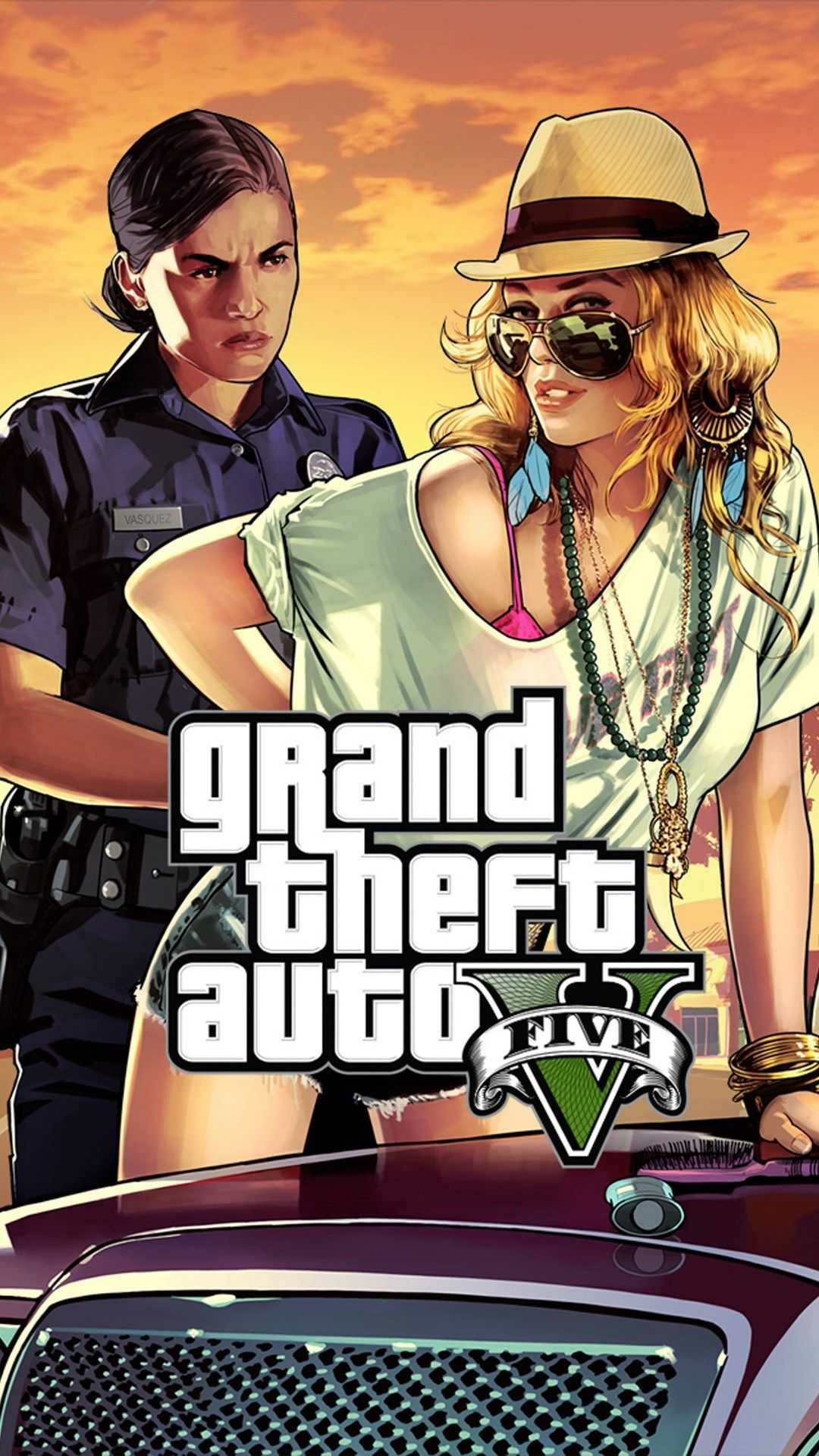 Grand Theft Auto 5: An action-adventure game played from either a third-person or first-person perspective. 1080x1920 Full HD Background.