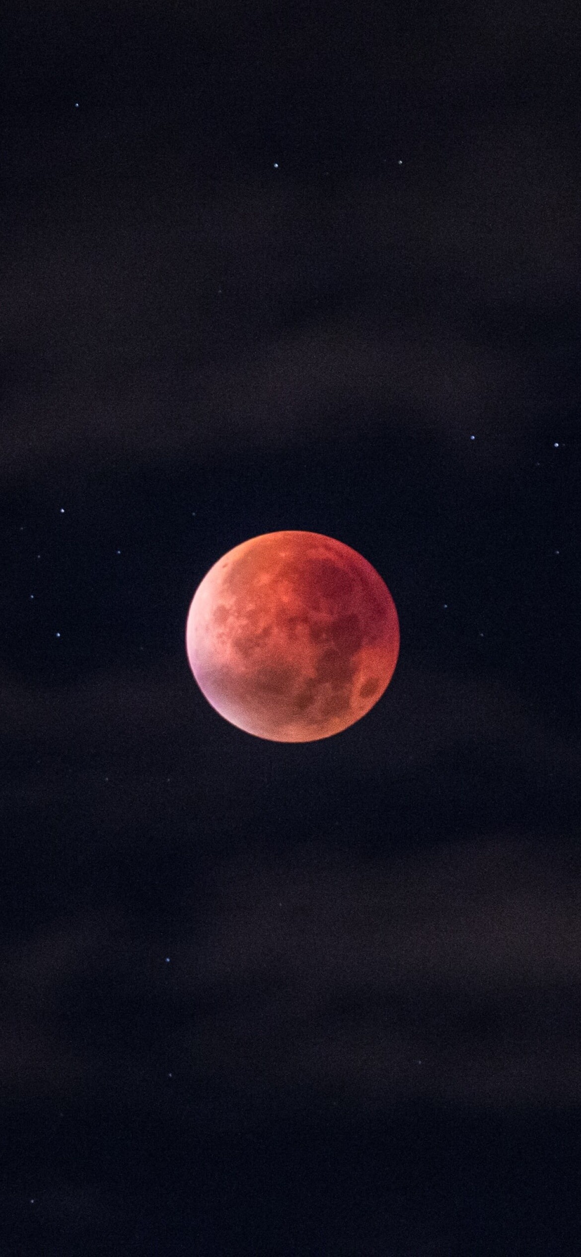 Blood moon phenomenon, Mesmerizing eclipse, Darkened sky, Mysterious ambiance, 1170x2540 HD Phone