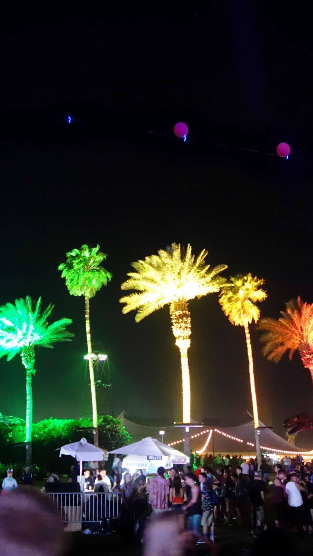 Coachella: During the festival, several stages continuously host live music. 1080x1920 Full HD Background.