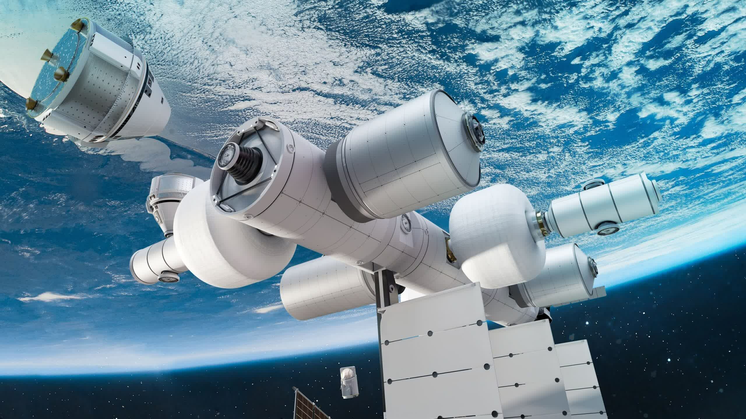 Blue Origin: Aerospace manufacturer, Orbital Reef, Space. 2560x1440 HD Background.