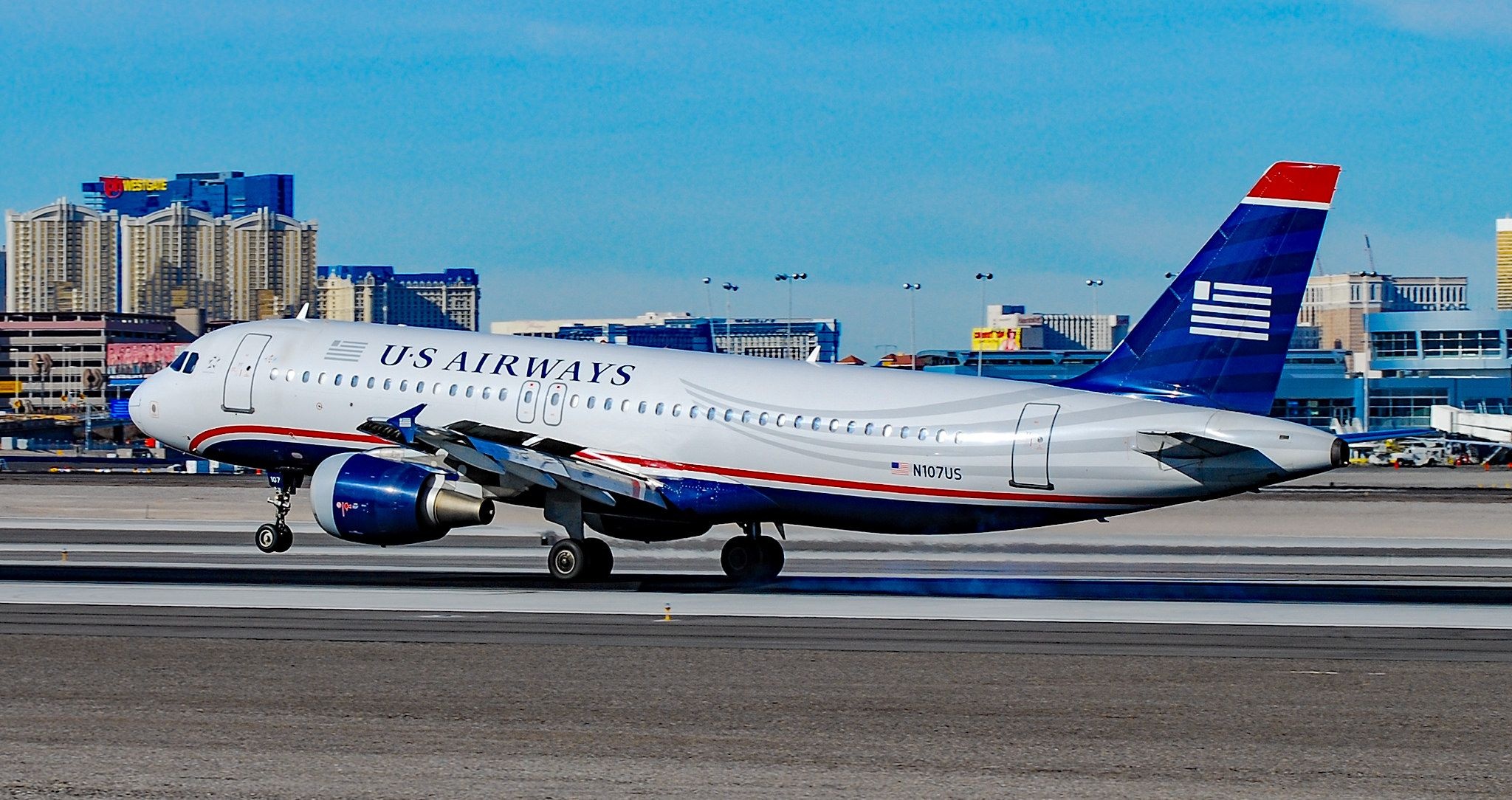 US Airways, Airbus A320, CN 1052, 2050x1090 HD Desktop