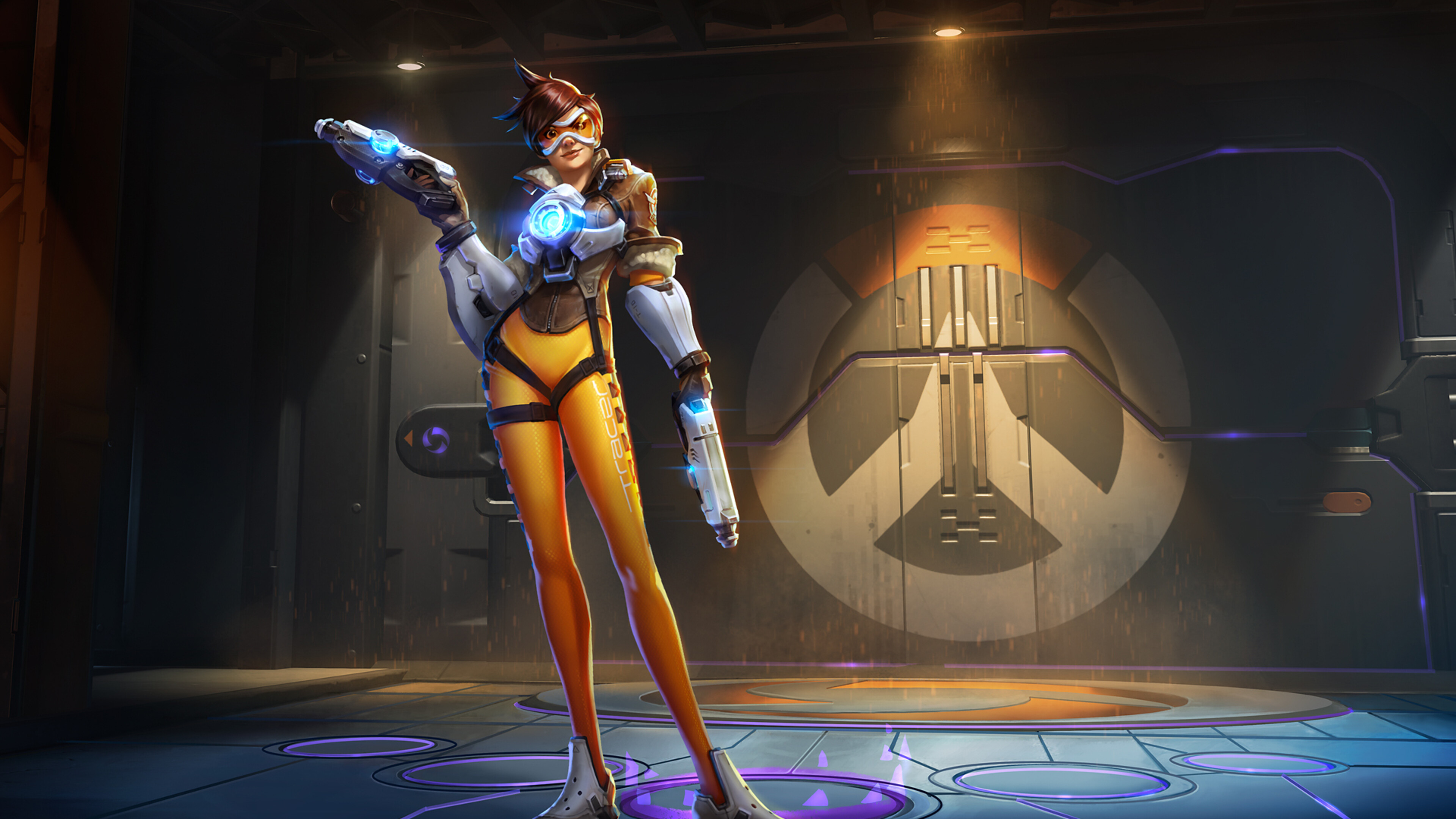 Overwatch: Tracer, The first character in the setting to be confirmed as LGBT. 3840x2160 4K Wallpaper.