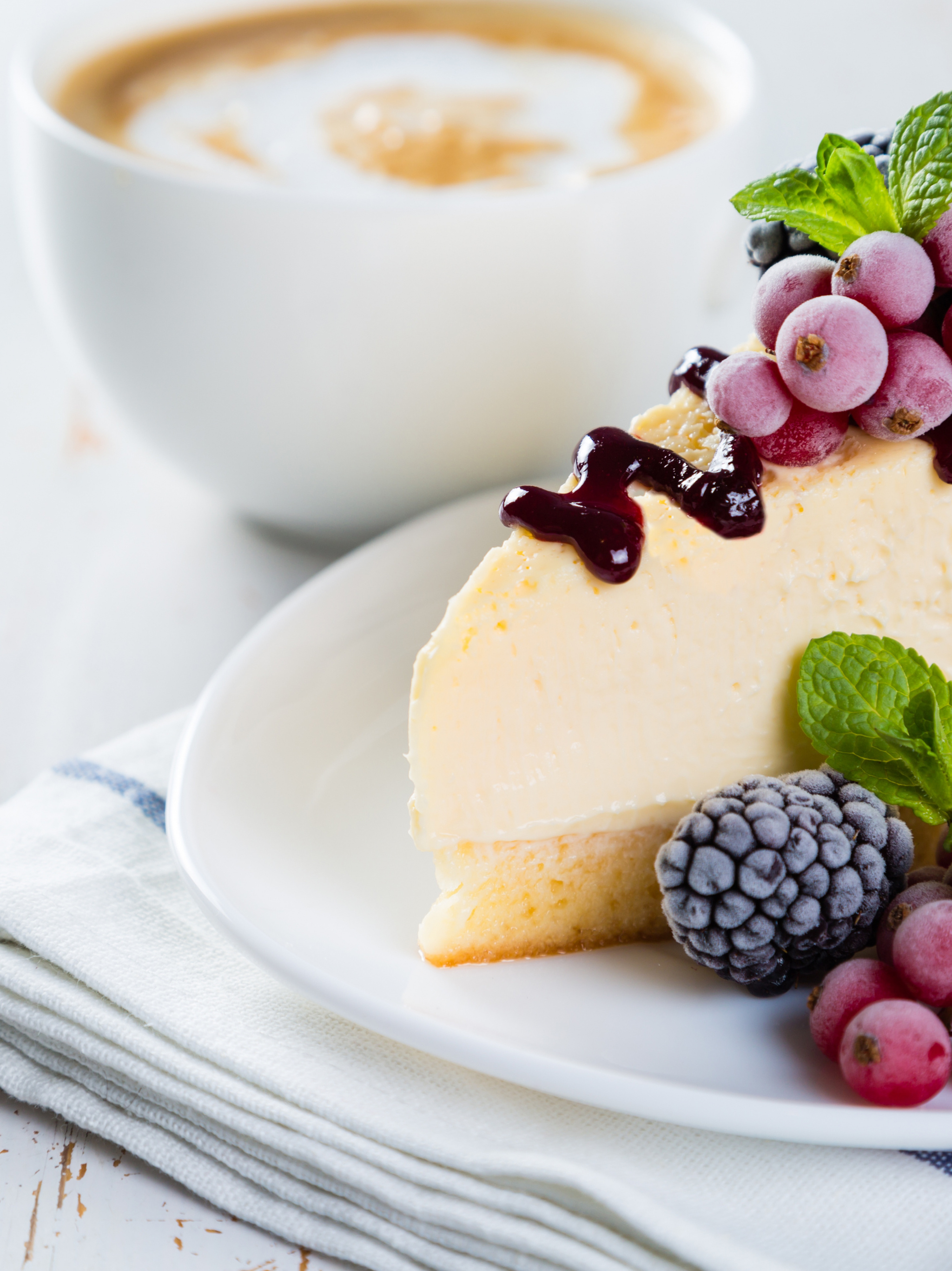 Cheesecake: A creamy cake, A favorite for sweet tooths of all ages. 2050x2740 HD Wallpaper.