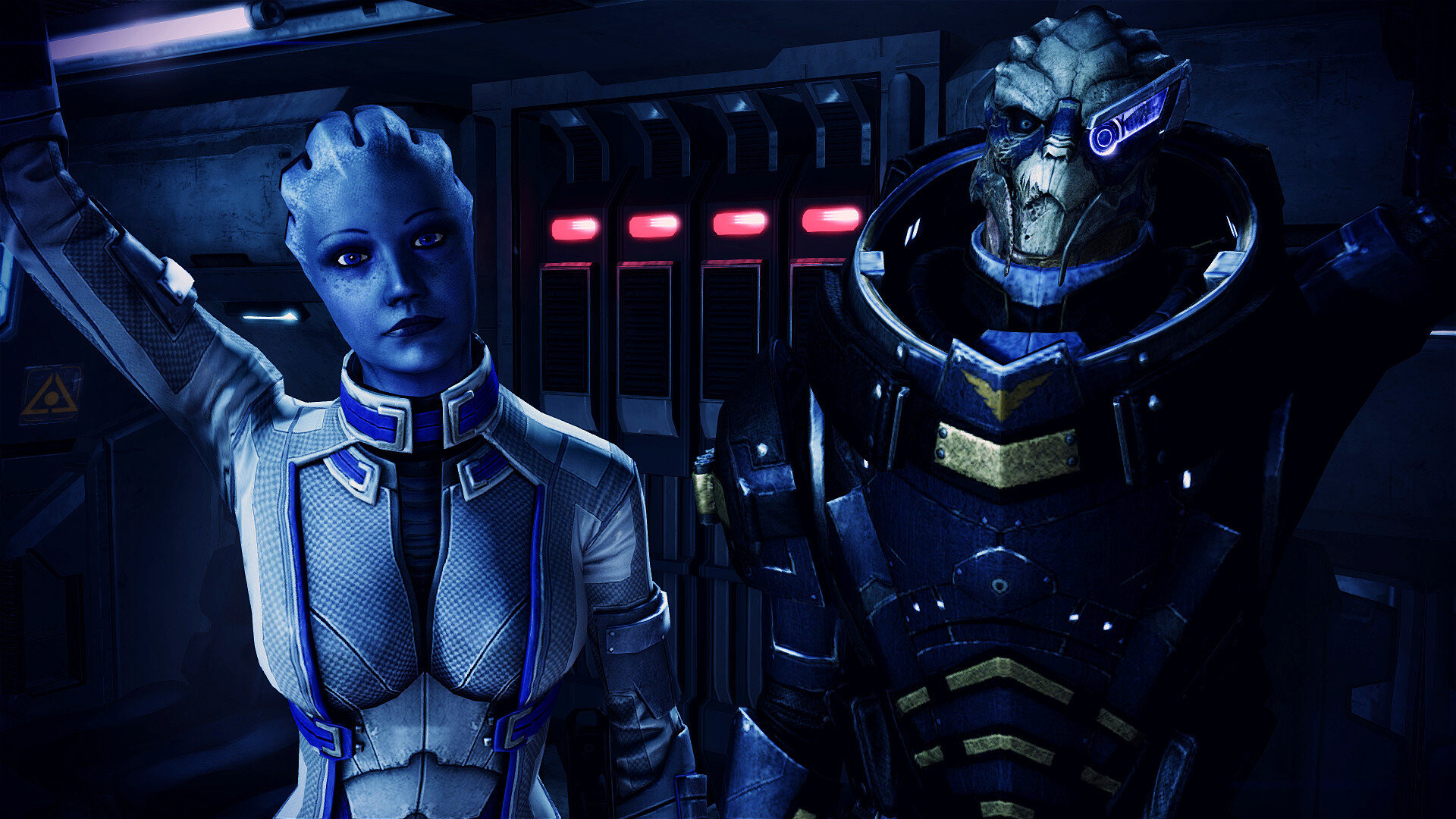 Garrus Vakarian: Archangel and Liara TSoni, The board of UT-47A Kodiak Drop Shuttle, Mass Effect 3. 1920x1080 Full HD Wallpaper.