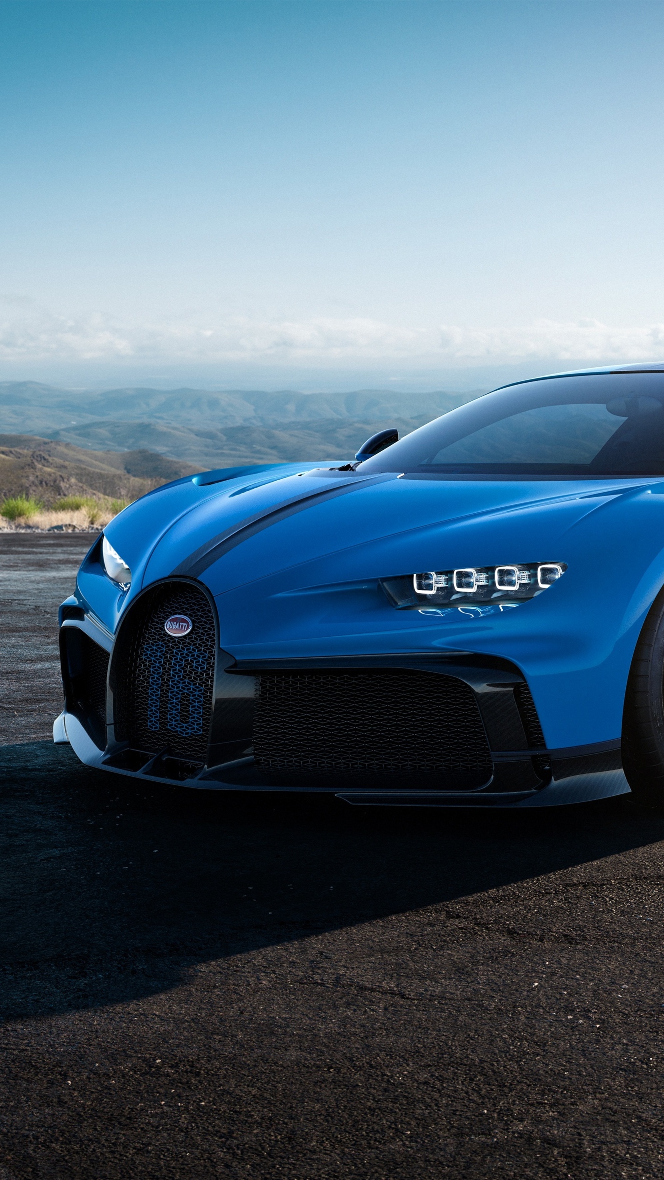 Sports Car: Bugatti Chiron, Features advanced suspension systems. 2160x3840 4K Wallpaper.