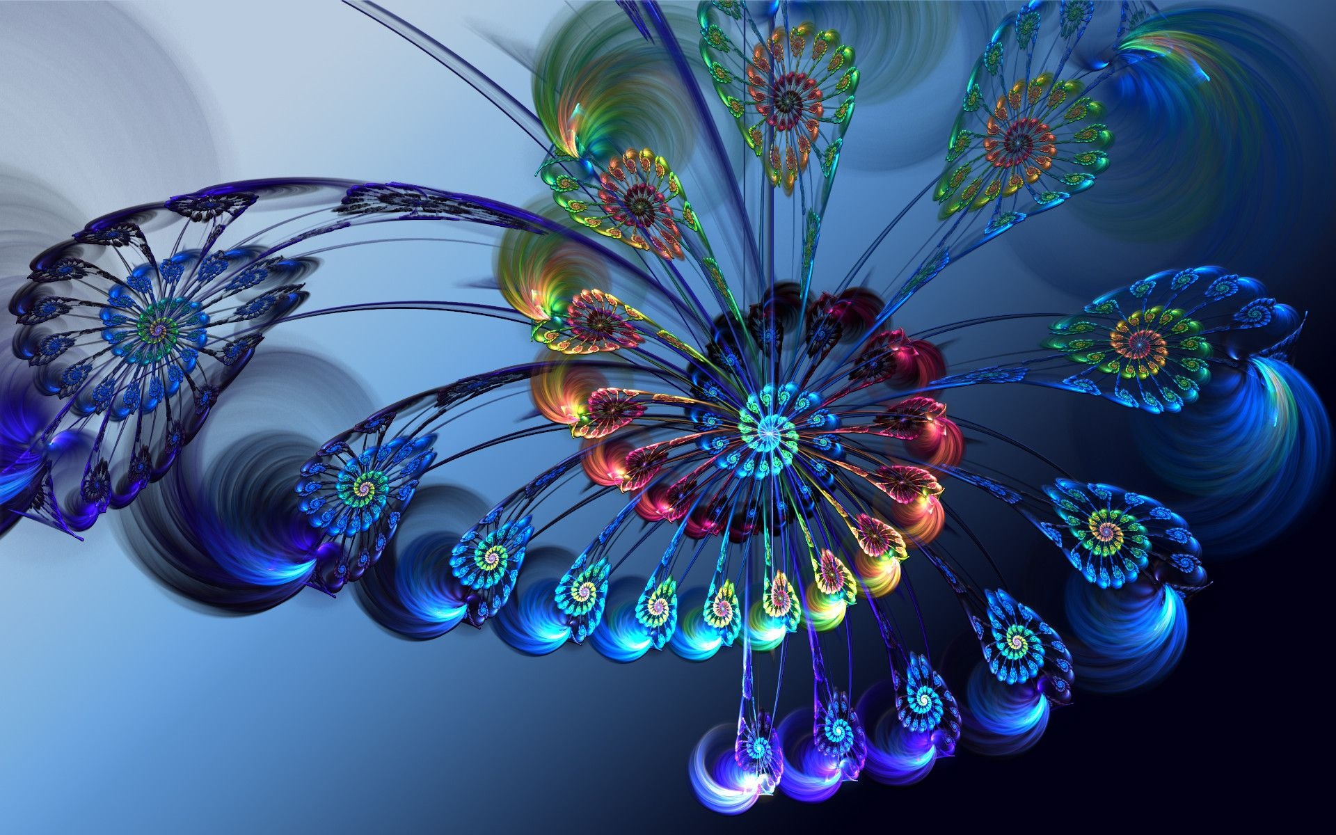 Graphic: Computer design art, Fractal abstraction, Three-dimensional space. 1920x1200 HD Wallpaper.