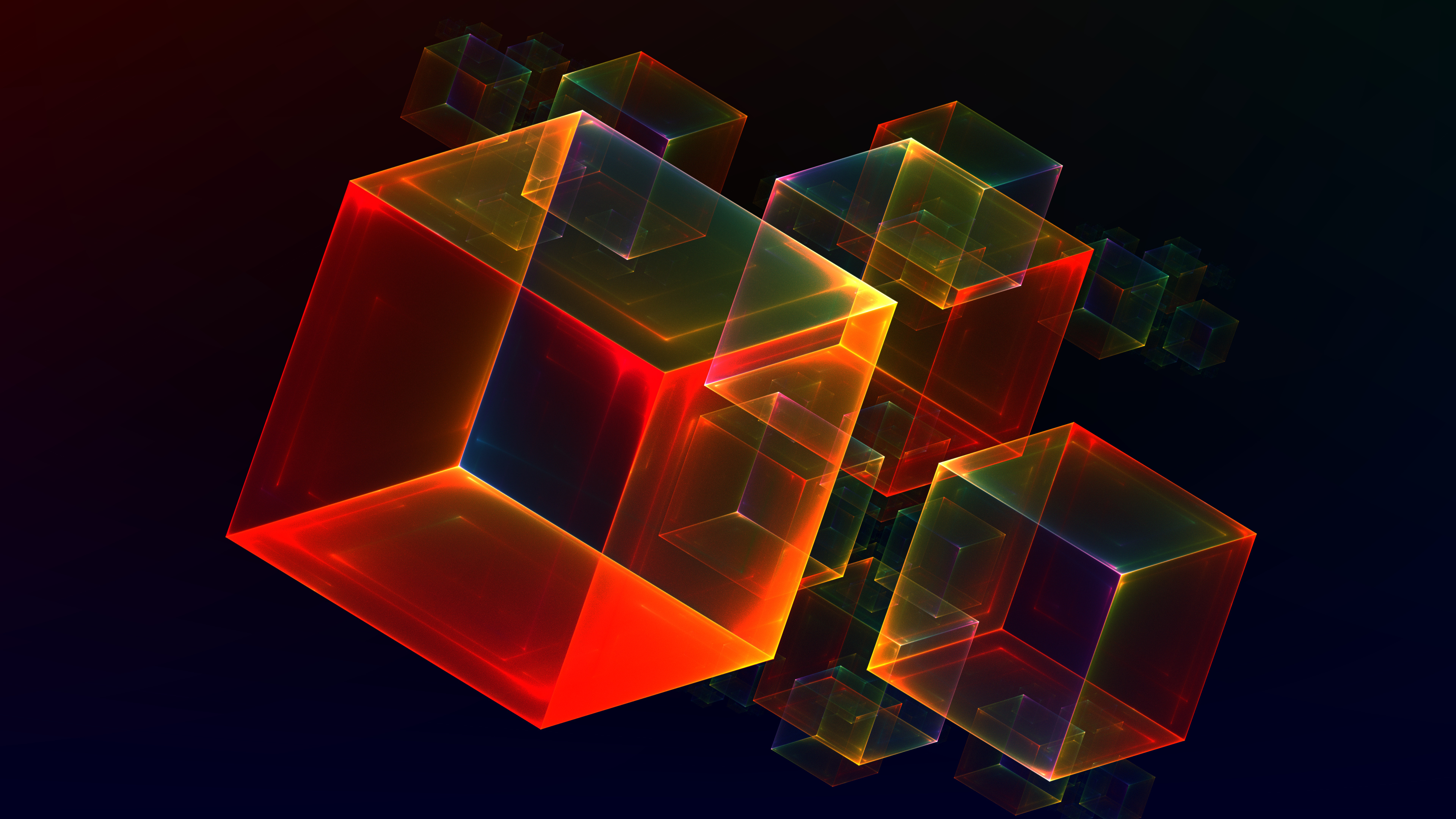Geometric patterns, High-definition 3d shapes, Vibrant cube collage, Ultra-clear blocks, Mosaic of cubes, 3840x2160 4K Desktop