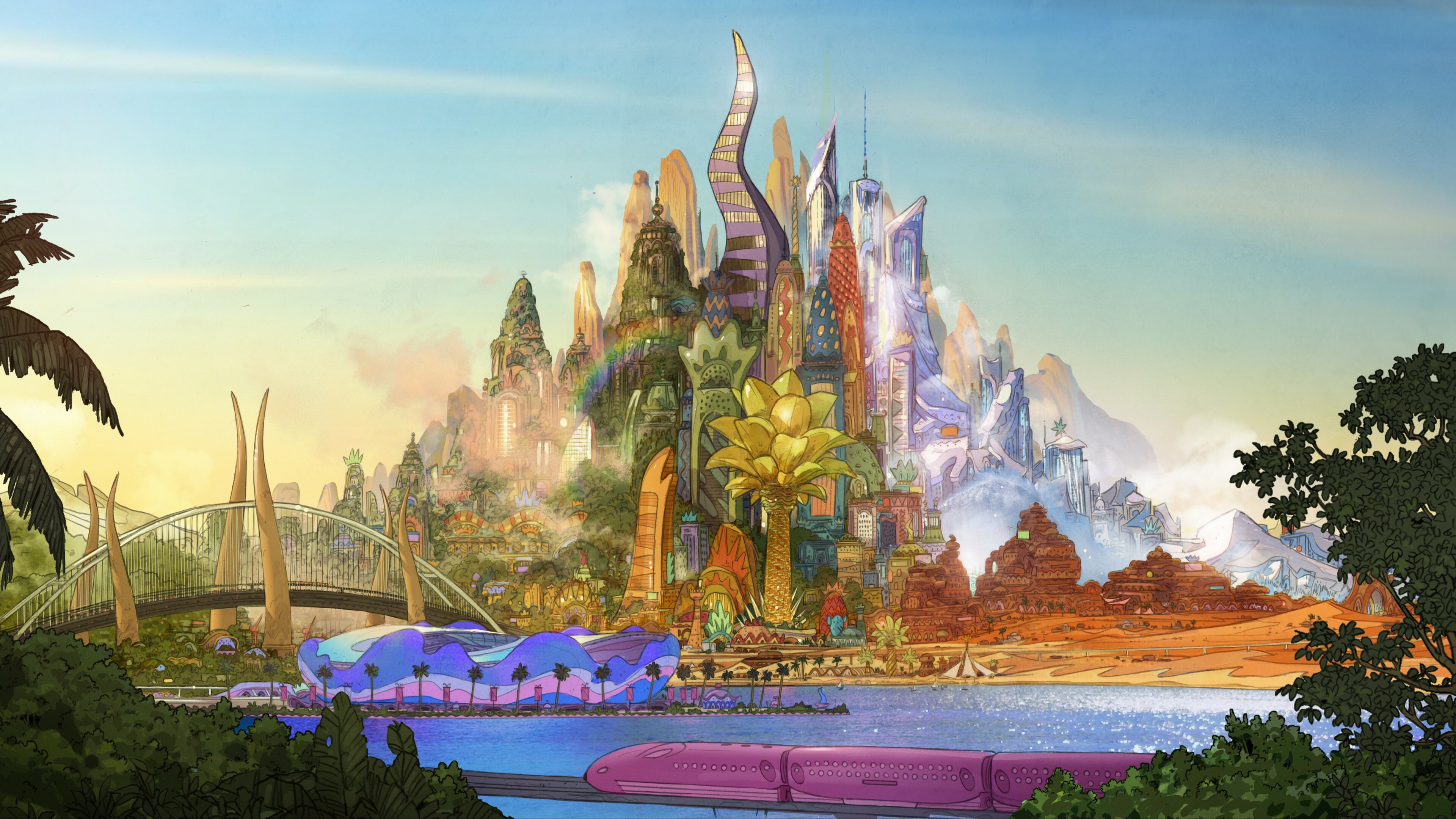 Zootopia: An incredibly fun and entertaining film from Walt Disney Animation, Zootropolis. 3840x2160 4K Background.