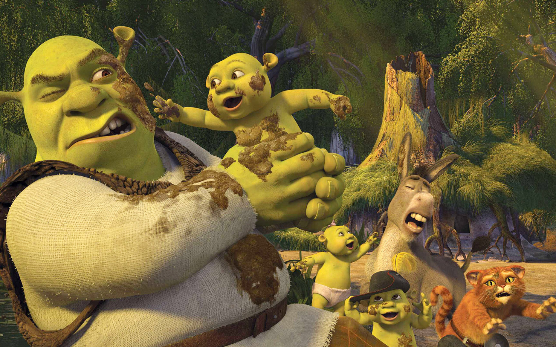 Shrek: The fourth highest-grossing film of 2007. 1920x1200 HD Background.