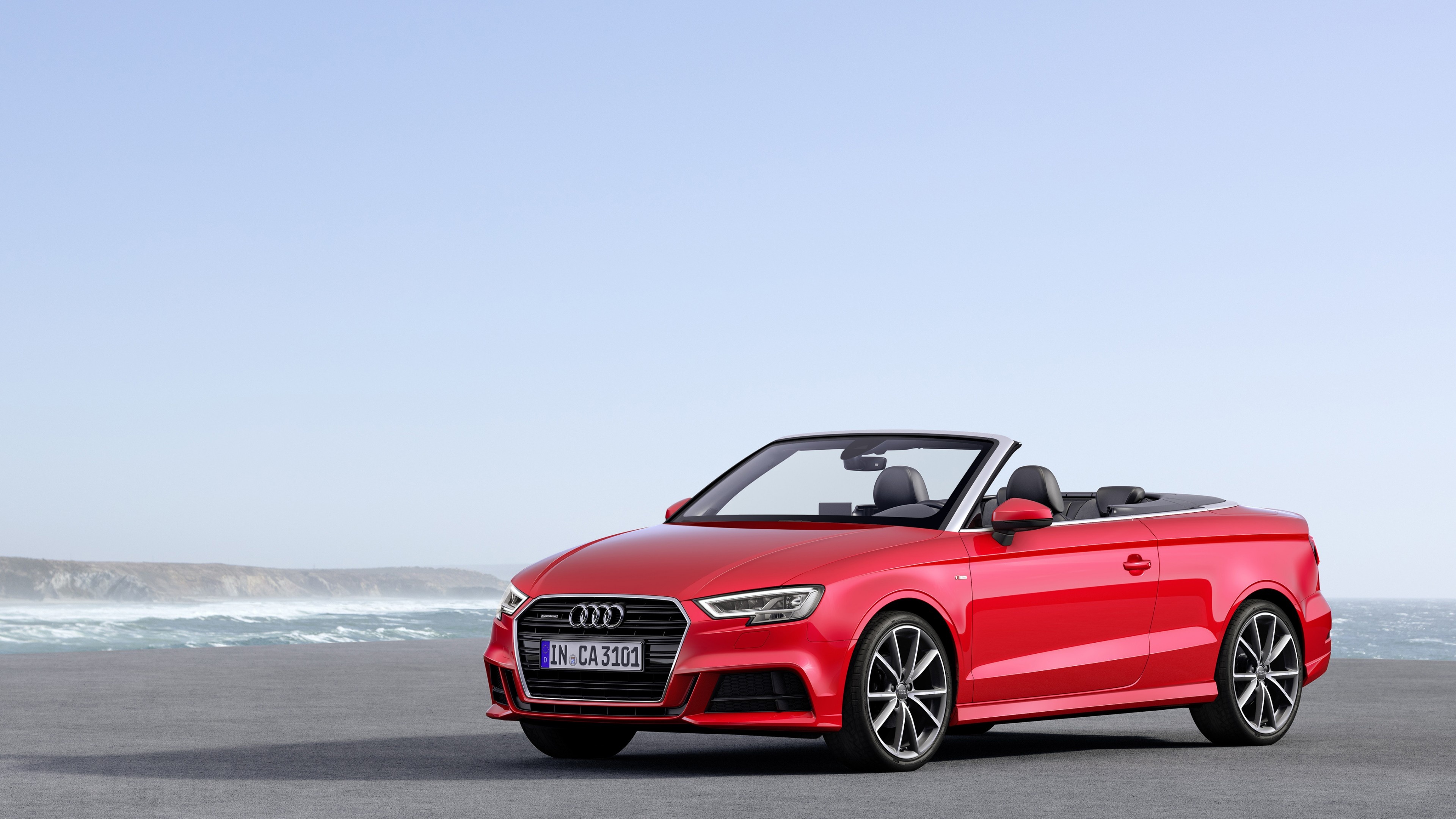 Audi A3 Cabriolet, Convertible beauty, Eye-catching red exterior, Superior performance, 3840x2160 4K Desktop