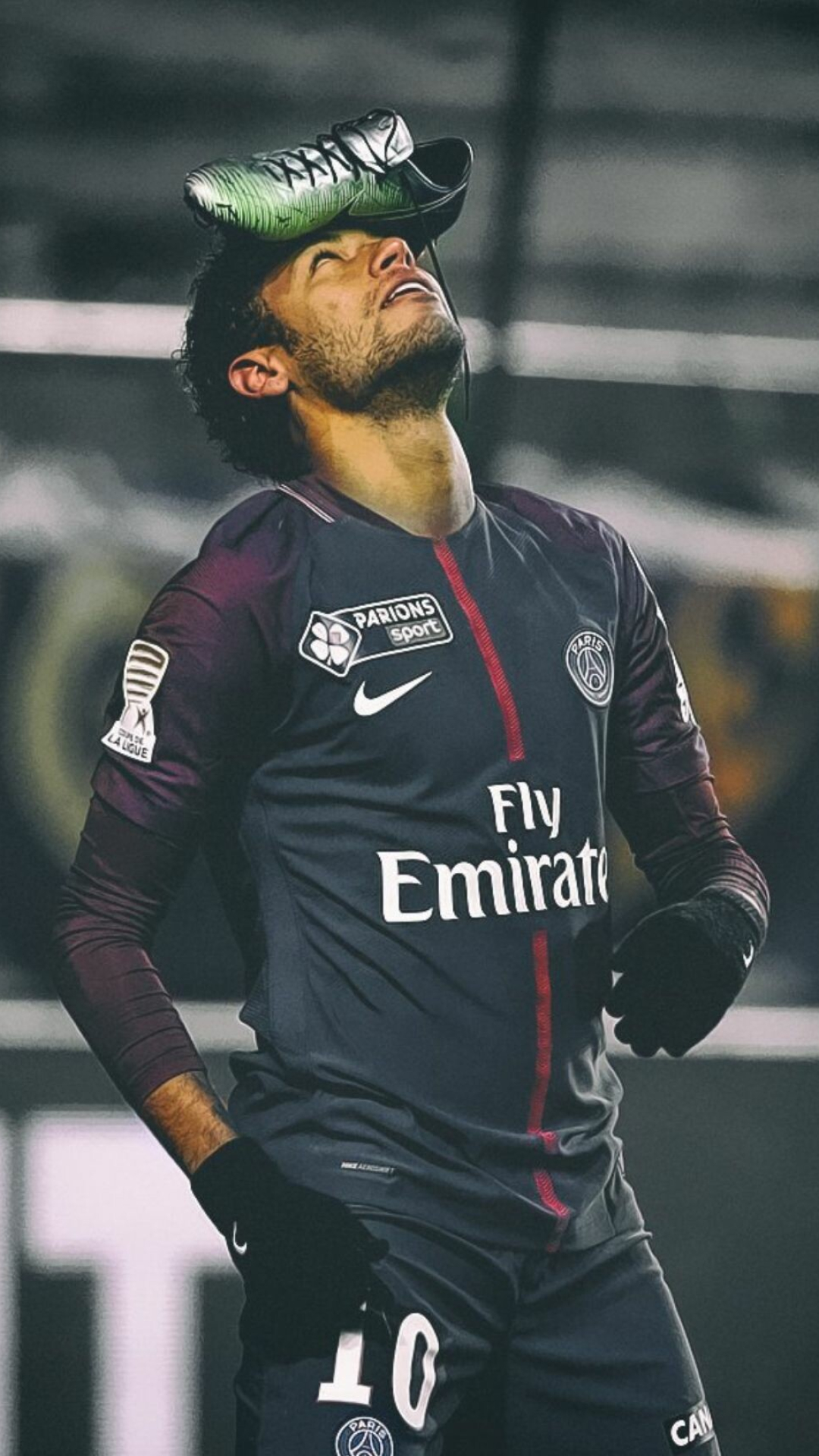 Neymar: Made his first appearance for PSG in the 2019–20 season in a 1–0 victory over Strasbourg. 1080x1920 Full HD Background.