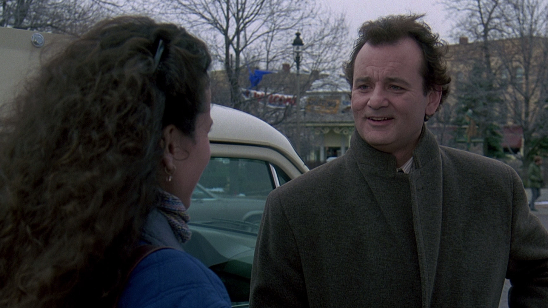 Groundhog Day (Movie): Bill Murray as Phil Connors and Andie MacDowell as Rita Hanson. 1920x1080 Full HD Wallpaper.