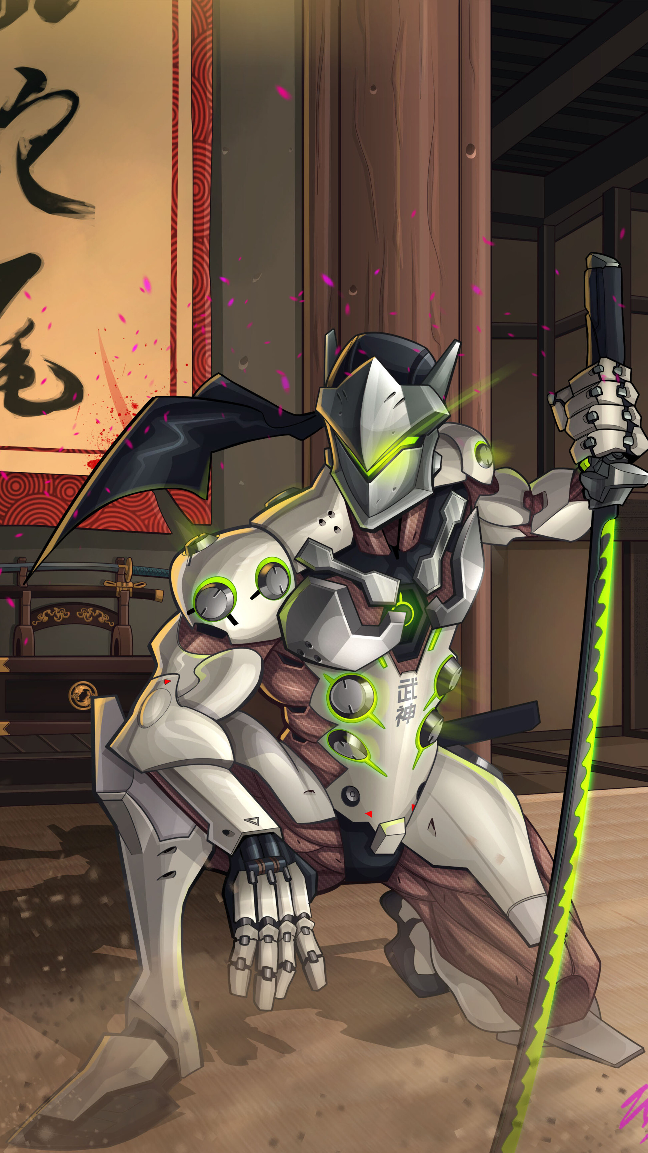 Genji: Overwatch, Swift Strike is useful as a way of traveling around the map as well as an escape method. 2160x3840 4K Background.