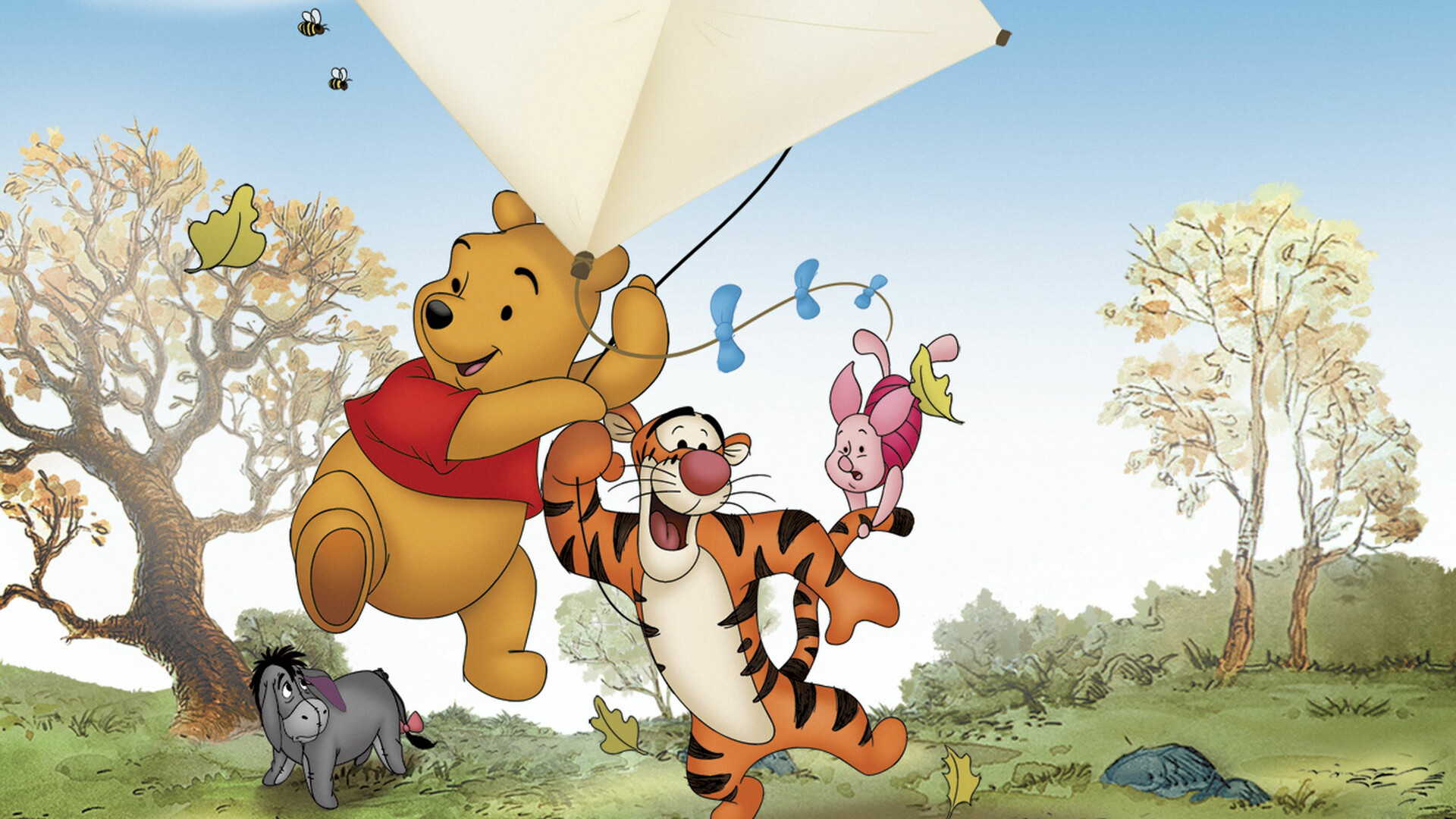 The Many Adventures of Winnie the Pooh: An adorable bear and his lovable friends embark on an epic adventure as they sing, dance, and chase bees through the Hundred Acre Woods. 1920x1080 Full HD Wallpaper.