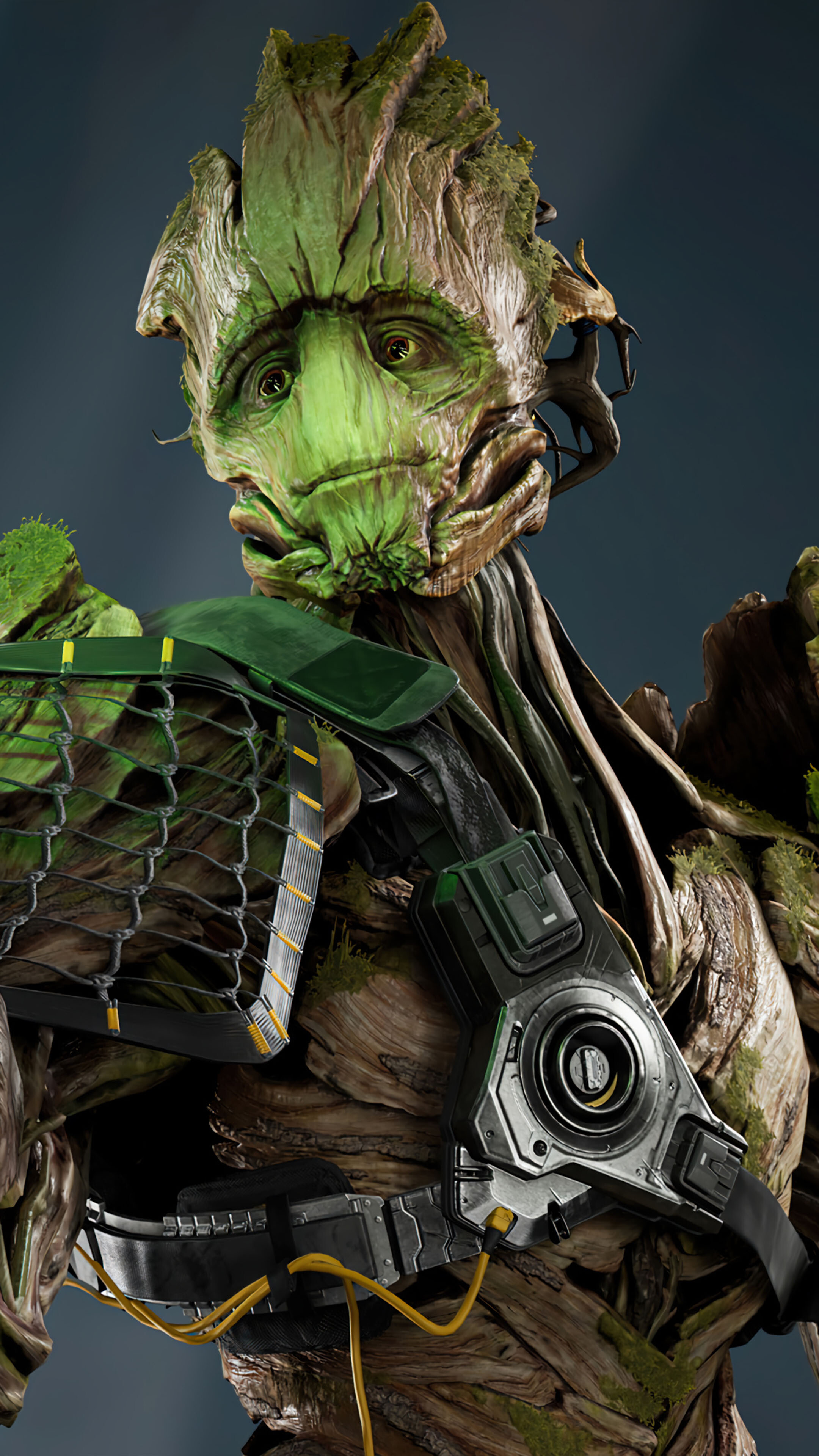 Marvel's Guardians of the Galaxy: Groot, Robert Montcalm, Rocket's loyal partner, and fellow former bounty hunter, who is the last of his species, Video game. 2160x3840 4K Wallpaper.