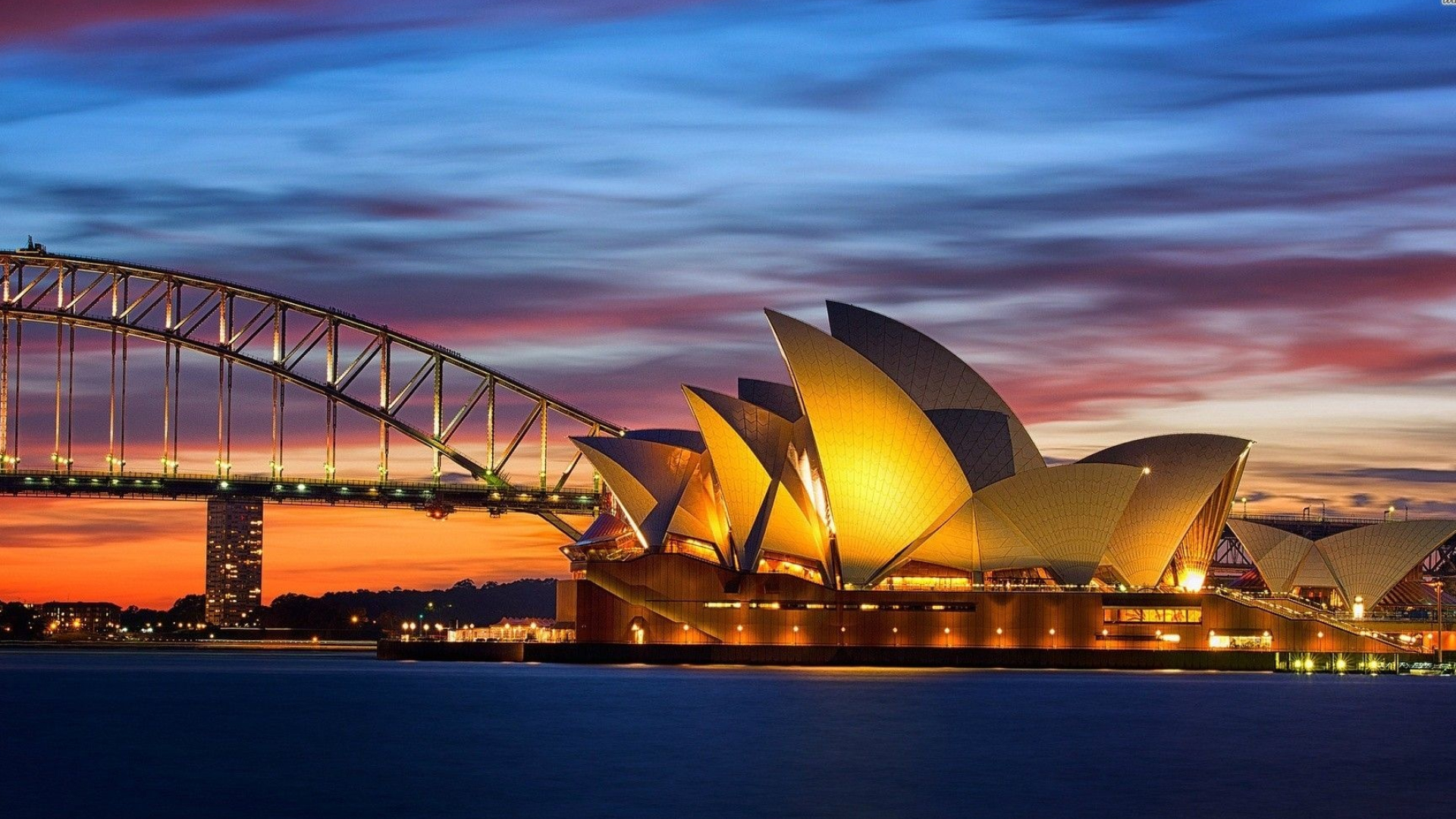 Sydney: Opera House was formally opened by Queen Elizabeth II on 20 October 1973. 1920x1080 Full HD Background.