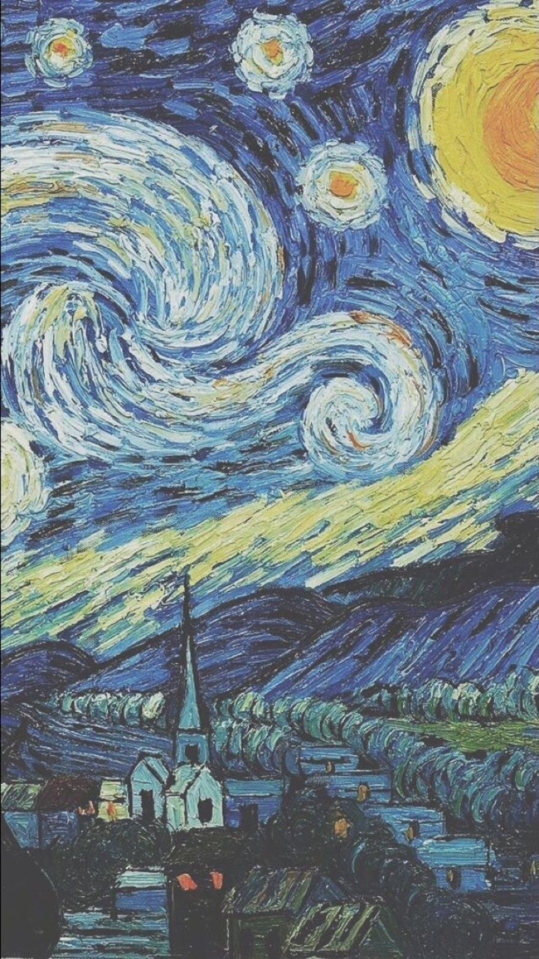 The Starry Night, TARDIS-themed wallpaper, Van Gogh, Doctor Who, 1080x1920 Full HD Handy