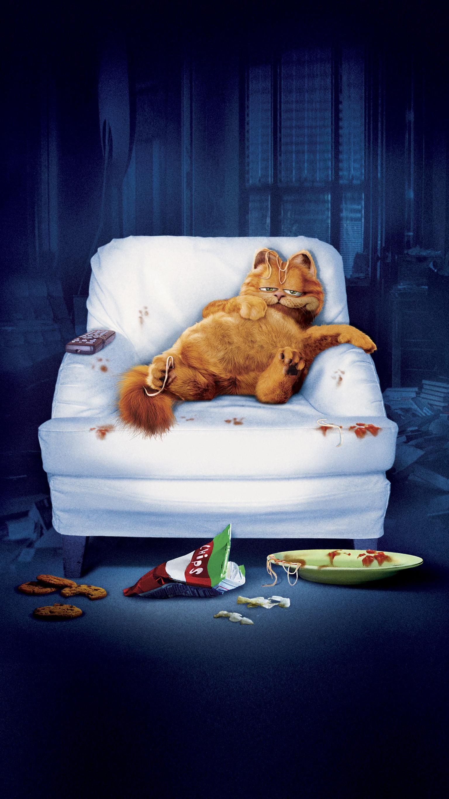 Garfield: A 2004 American comedy film, A live-action adaptation of Jim Davis' comic strip. 1540x2740 HD Wallpaper.