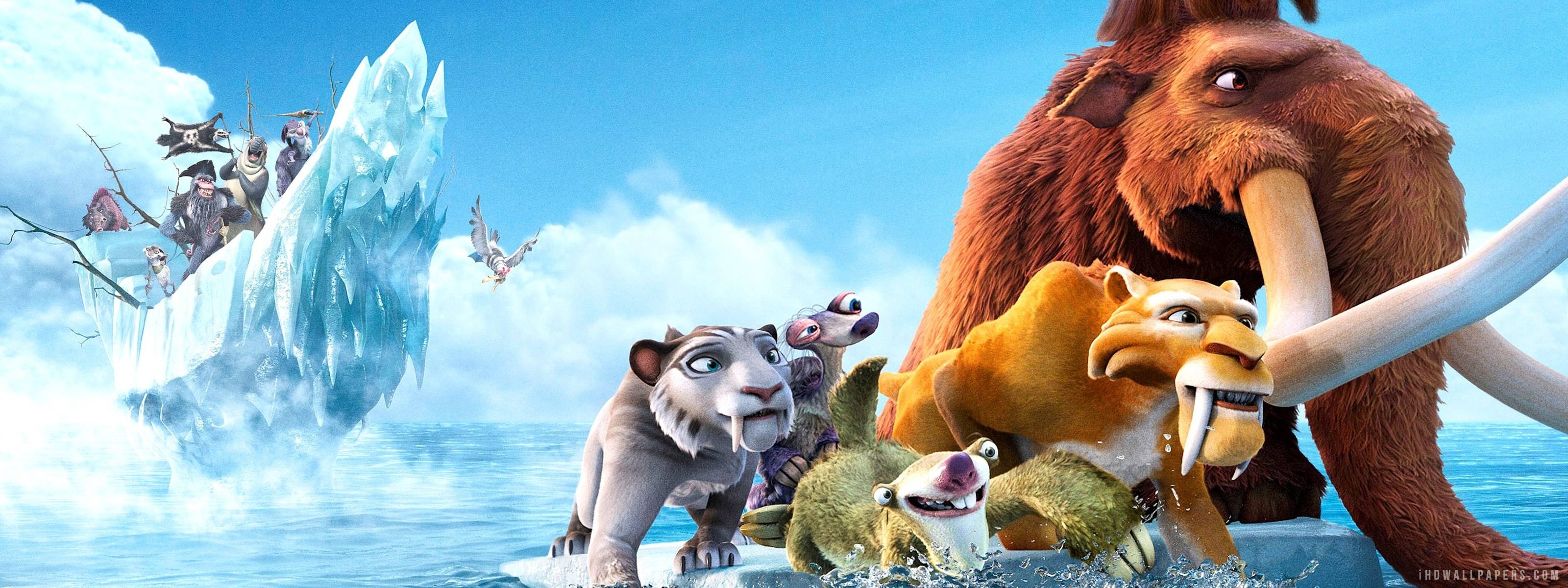 Ice Age Movie, Wallpaper, 3200x1200 Dual Screen Desktop