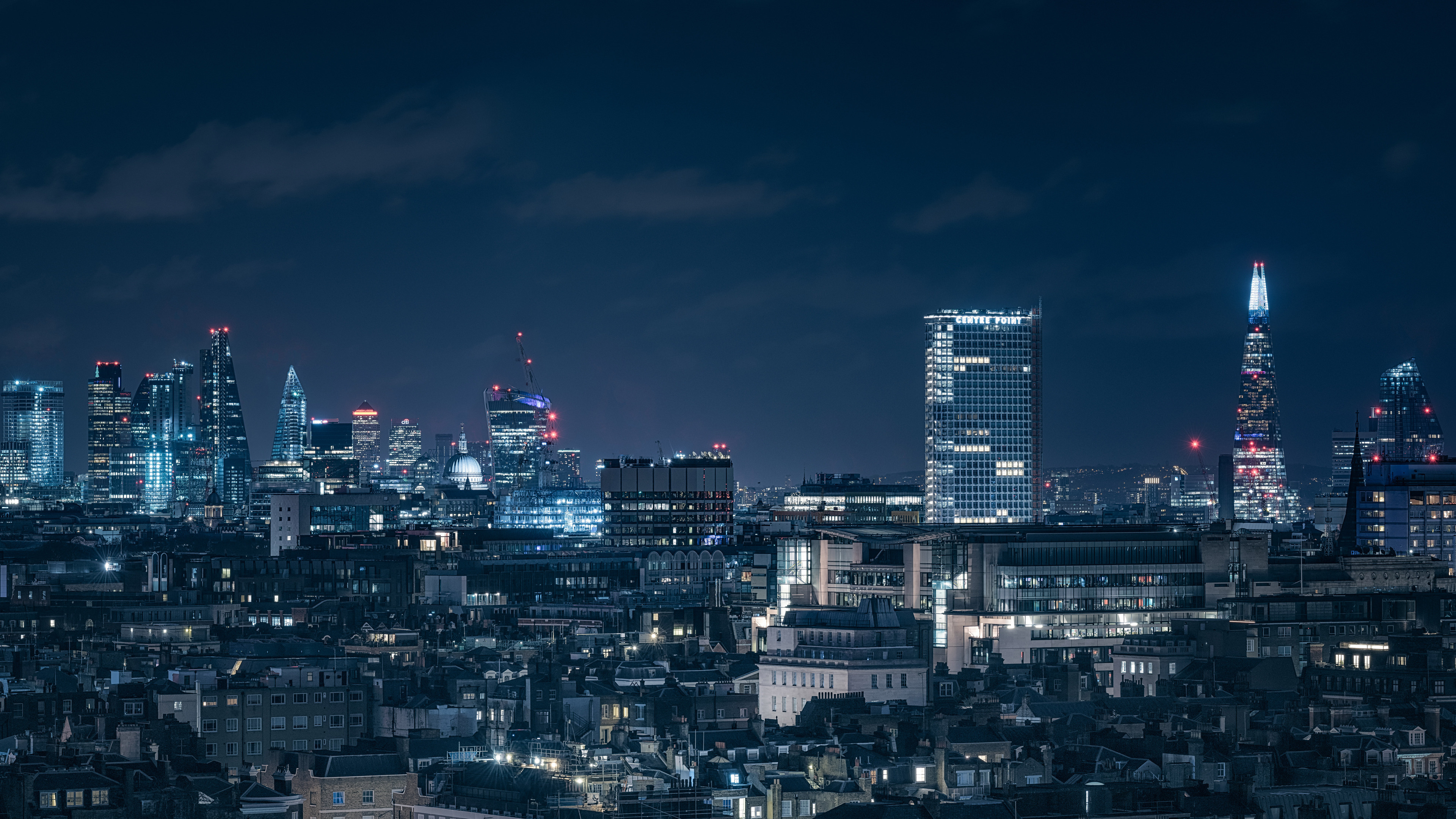 London Skyline, Travels, Chasing Skylines, Nightscape, 3840x2160 4K Desktop