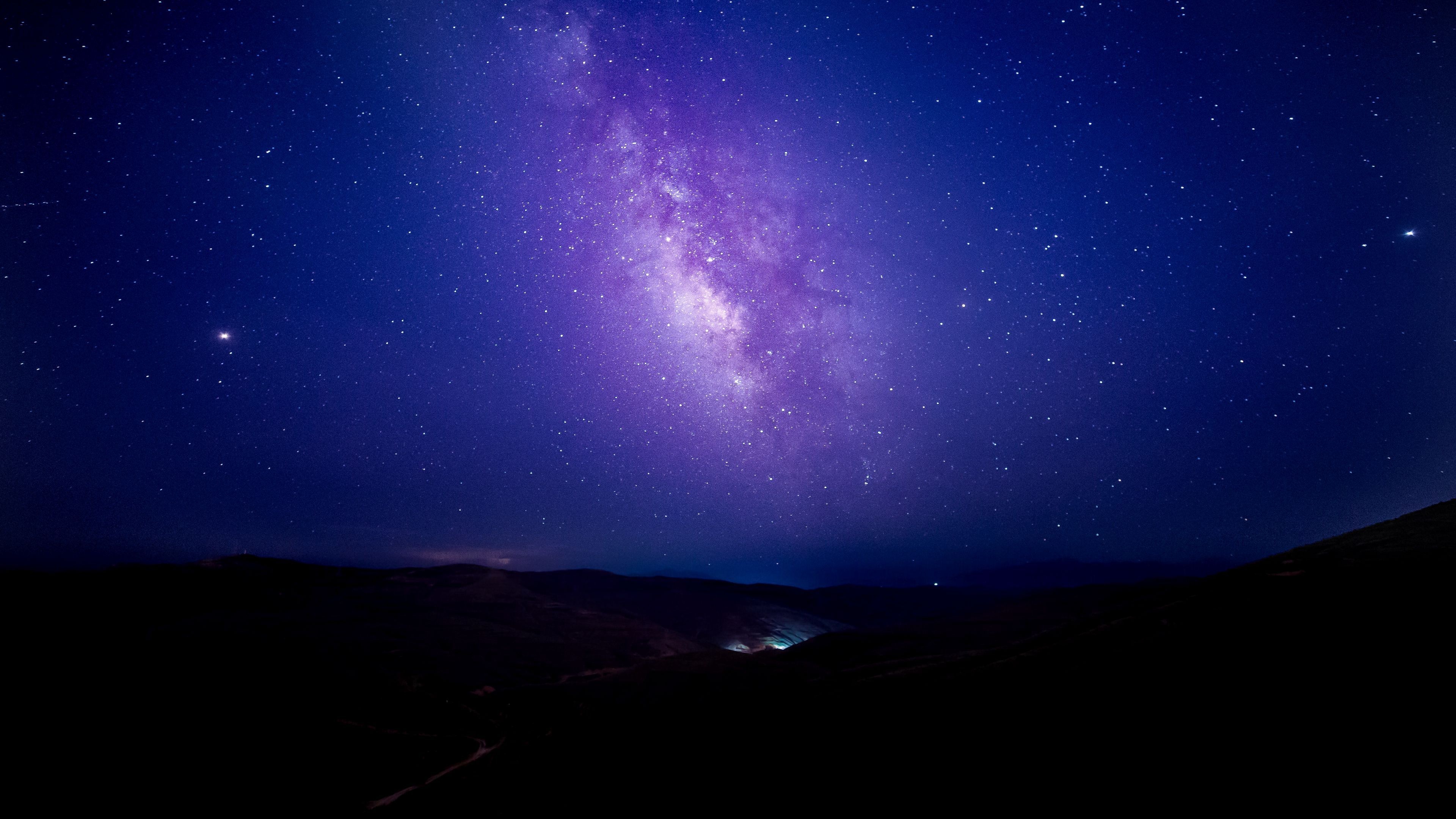 Starry sky, Milky way, Night, UHD 16:9, 3840x2160 4K Desktop