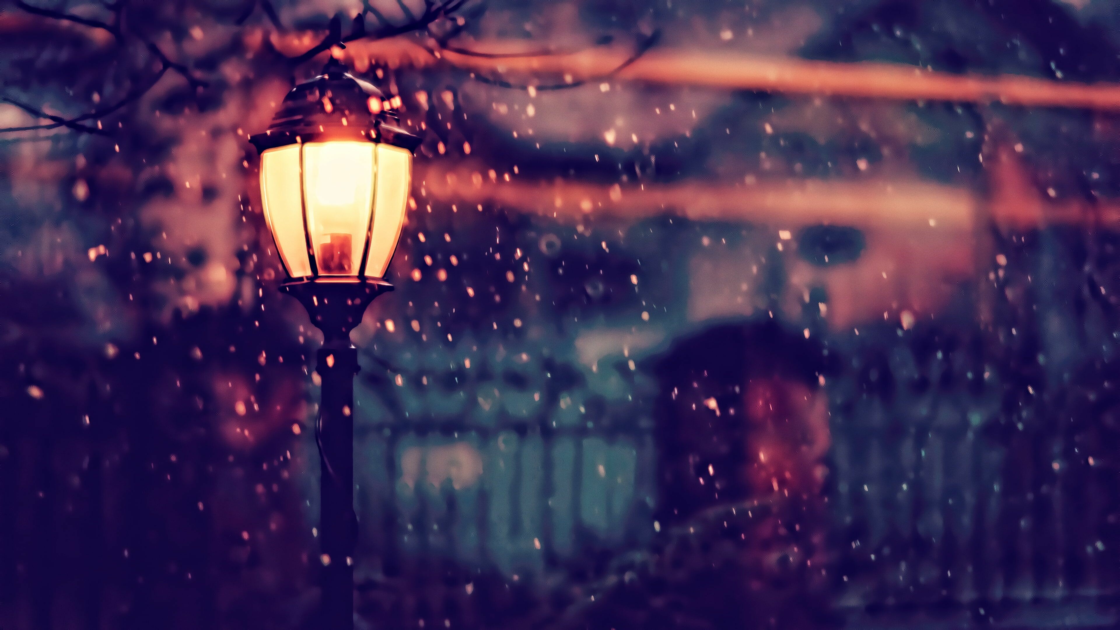Lanterns: Street light, Lamp, Source of lighting, Shining, Illumination. 3840x2160 4K Background.