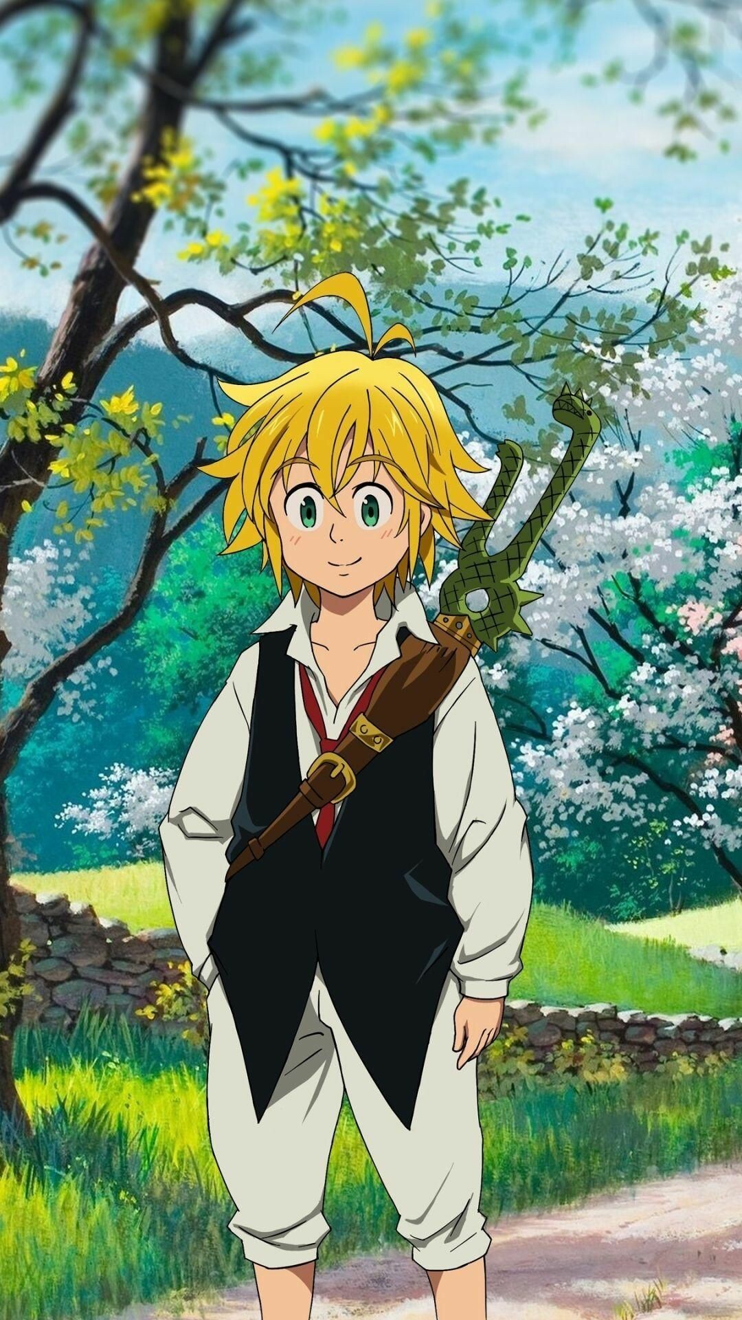 The Seven Deadly Sins: Meliodas, the only one not seen constantly with his demon mark. 1080x1920 Full HD Wallpaper.