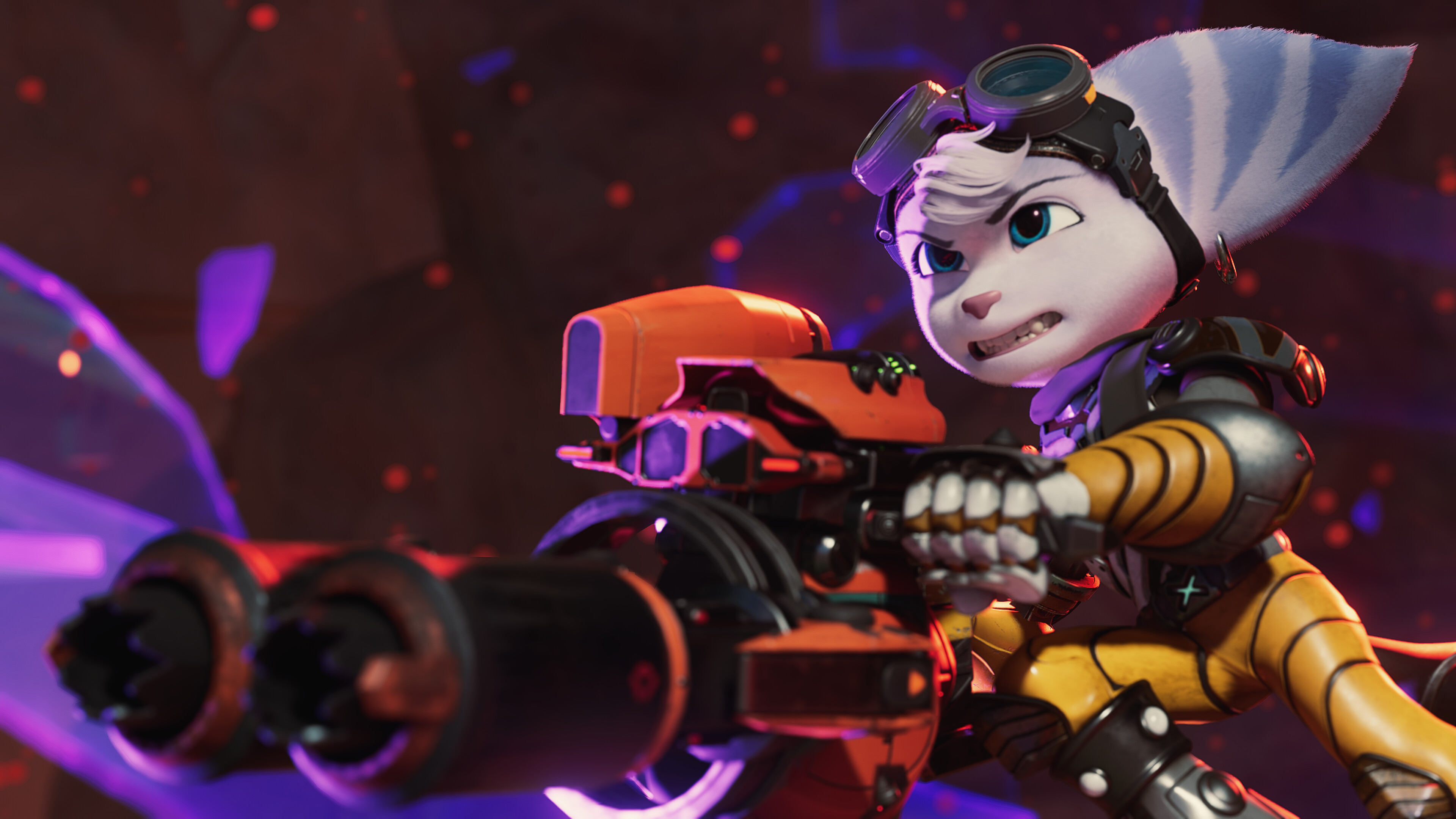 Ratchet and Clank: Rift Apart: Rivet, A playable character, A member of a Resistance force. 3840x2160 4K Background.