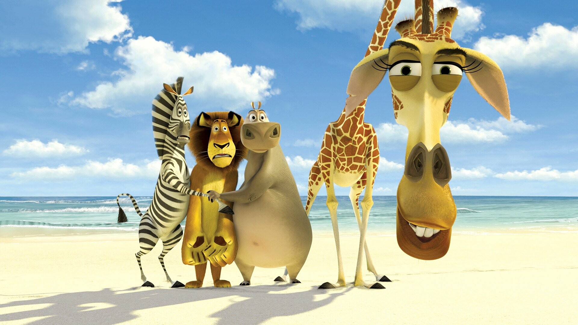 Madagascar (Movie): DreamWorks animated comedy about a bunch of New York City zoo animals. 1920x1080 Full HD Background.