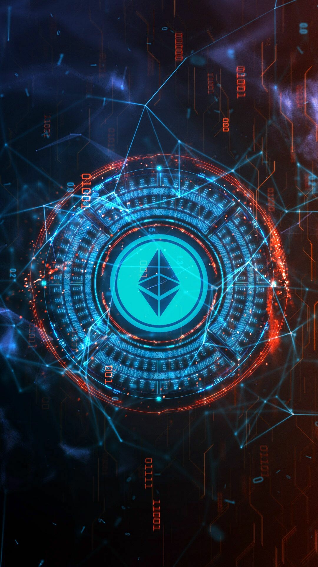 Cryptocurrency: ETH, A second-generation blockchain. 1080x1920 Full HD Wallpaper.