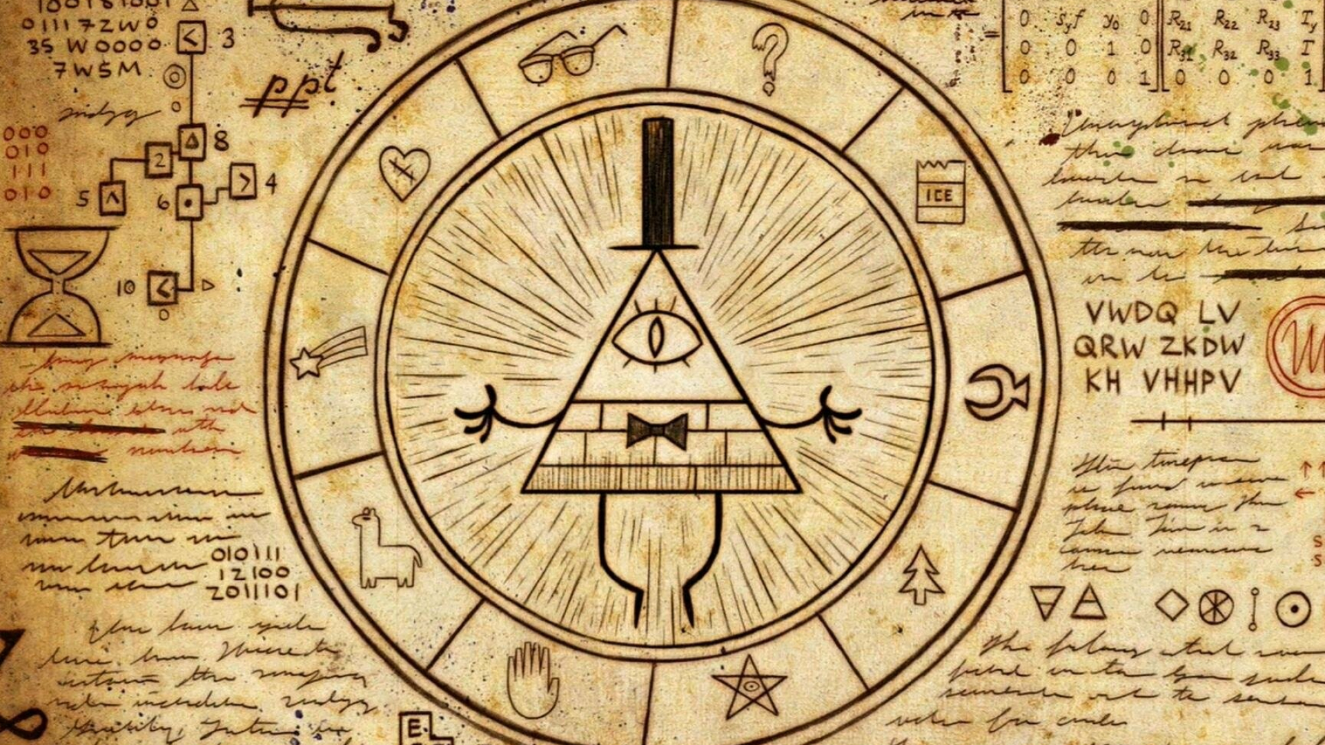 Gravity Falls: Bill Cipher, debuted in the episode "Dreamscaperers". 1920x1080 Full HD Wallpaper.