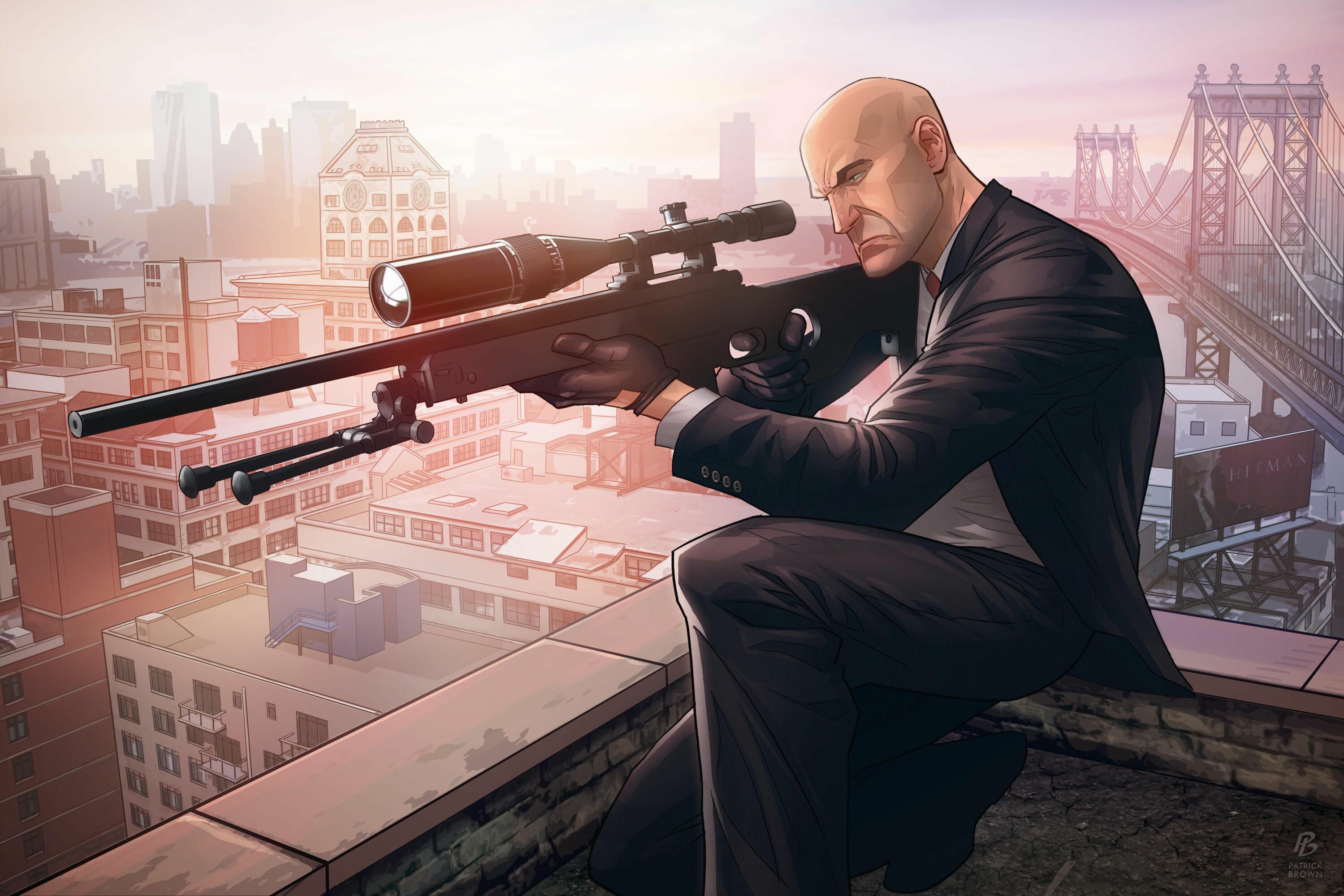 Hitman Sniper, Deadly precision, Stealthy assassin, Thrilling gameplay, 3000x2000 HD Desktop