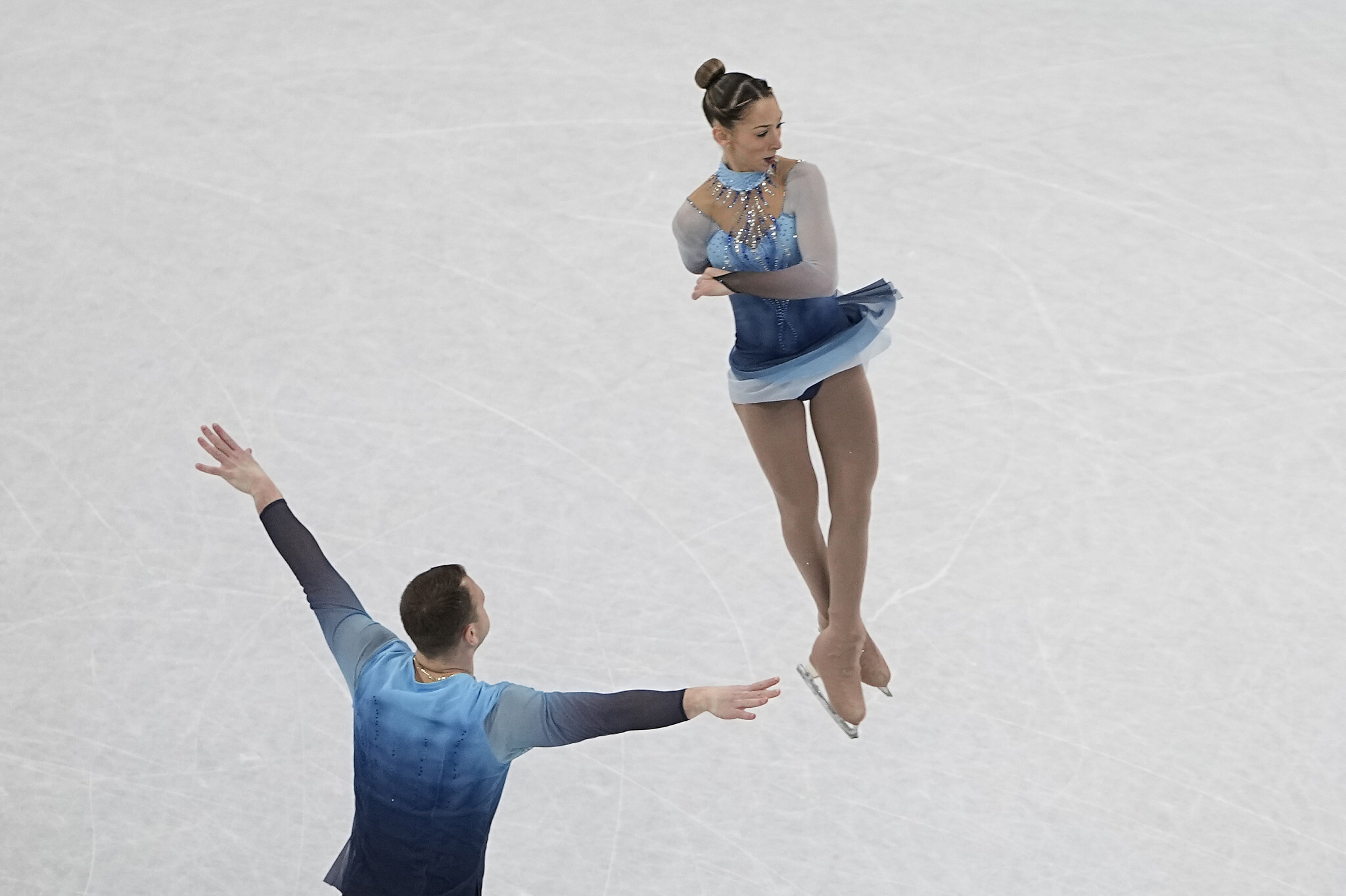 Pair Skating: Israel, Winter Olympics, Hailey Kops and Evgeni Krasnopolski, 2022, Beijing. 2050x1370 HD Background.