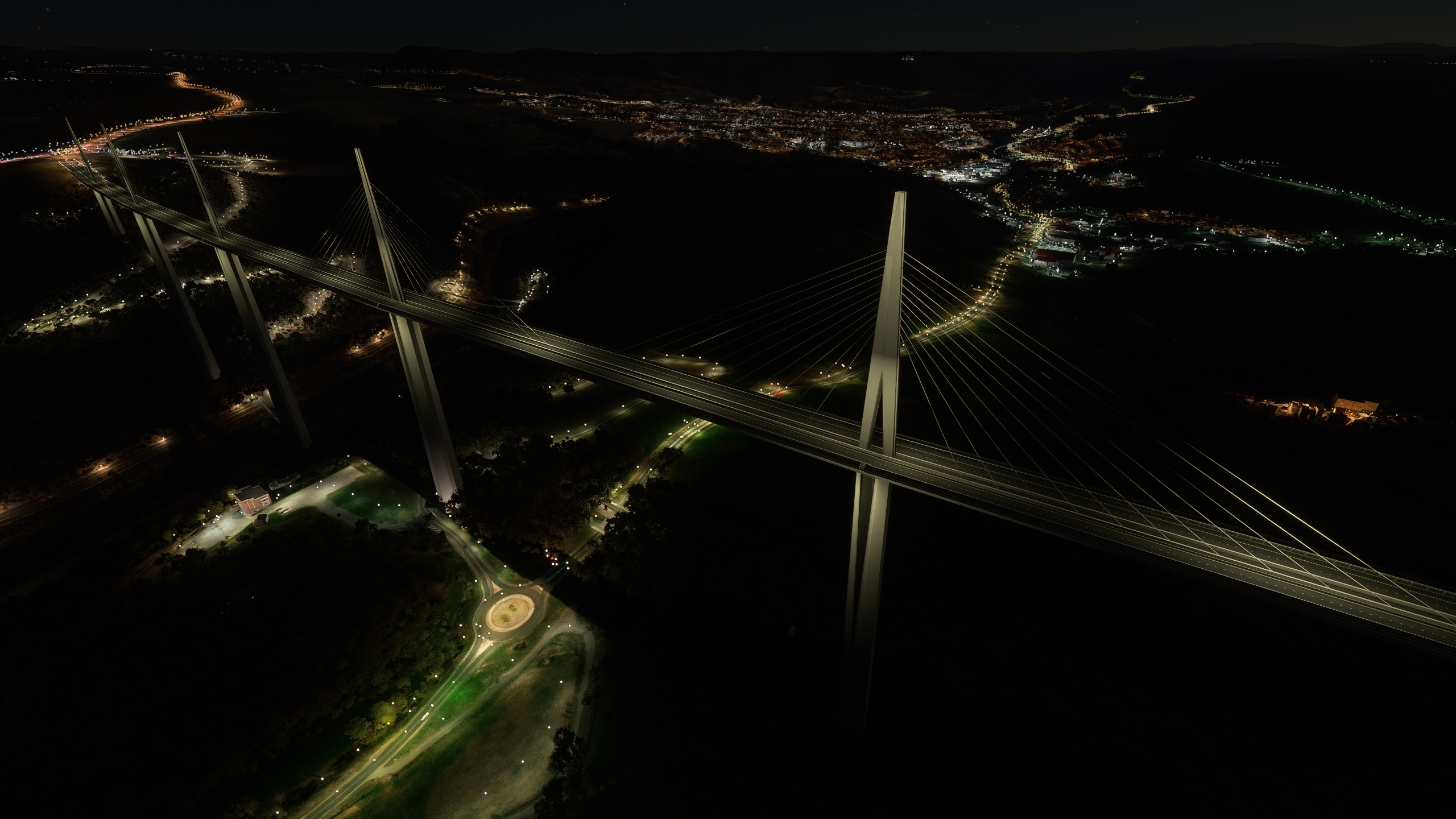 Millau Bridge, French masterpiece, Magnificent viaduct, Engineering marvel, 2560x1440 HD Desktop