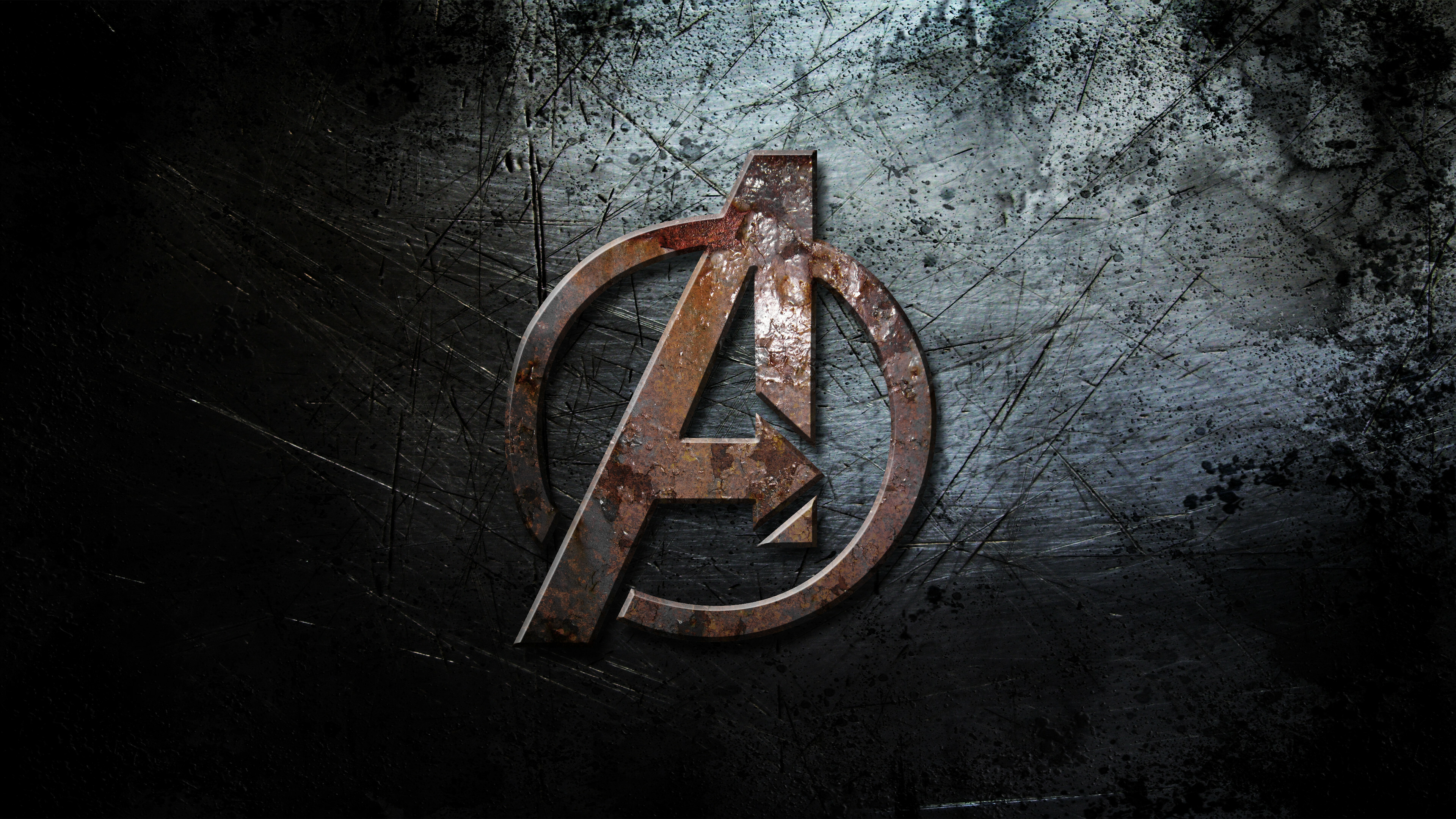 Avengers: Logo, Superheroes team, MCU, Symbol. 3840x2160 4K Background.
