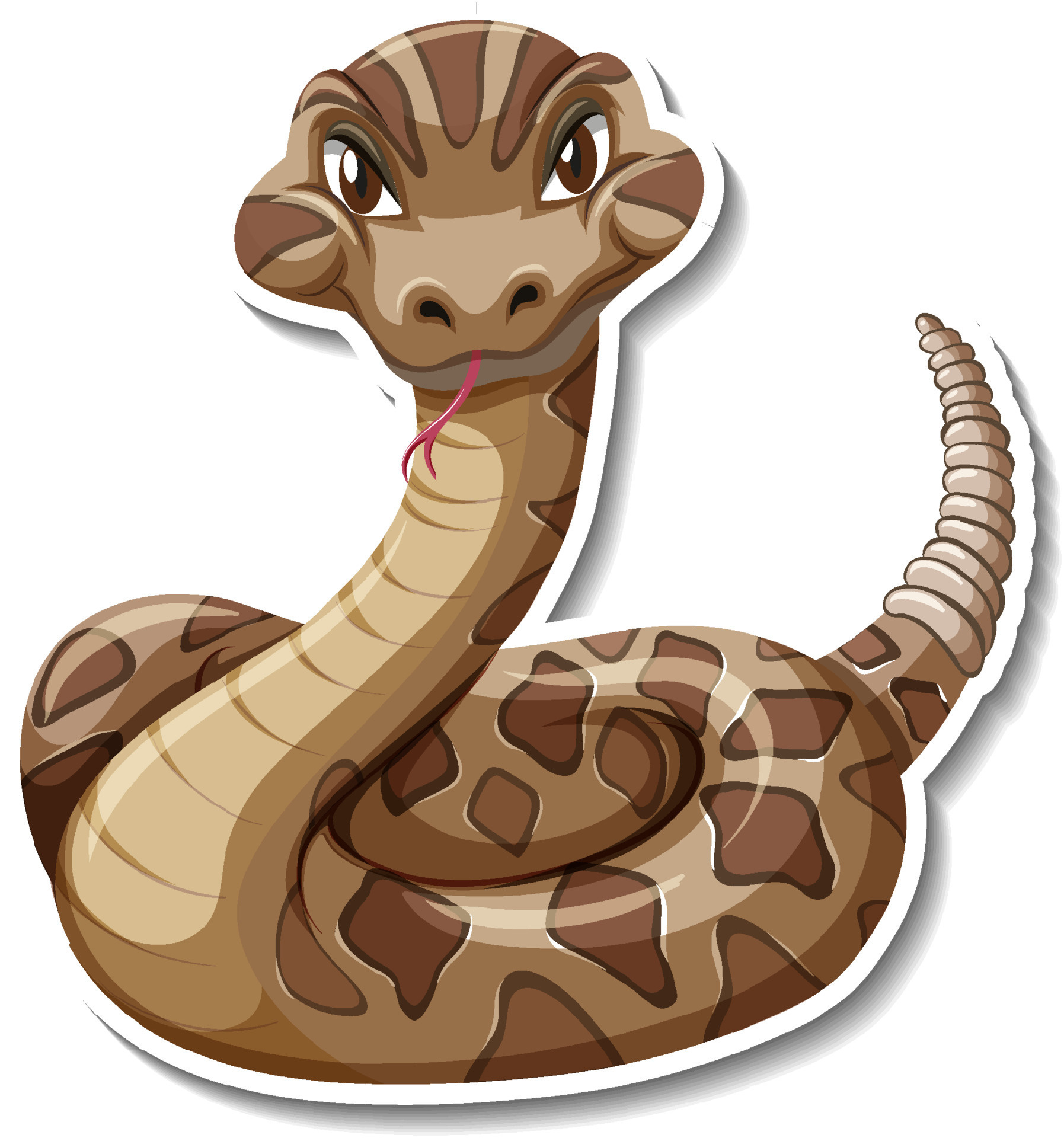Rattlesnake cartoon, Playful artwork, Nature's fantasy, Whimsical creation, 1800x1920 HD Handy