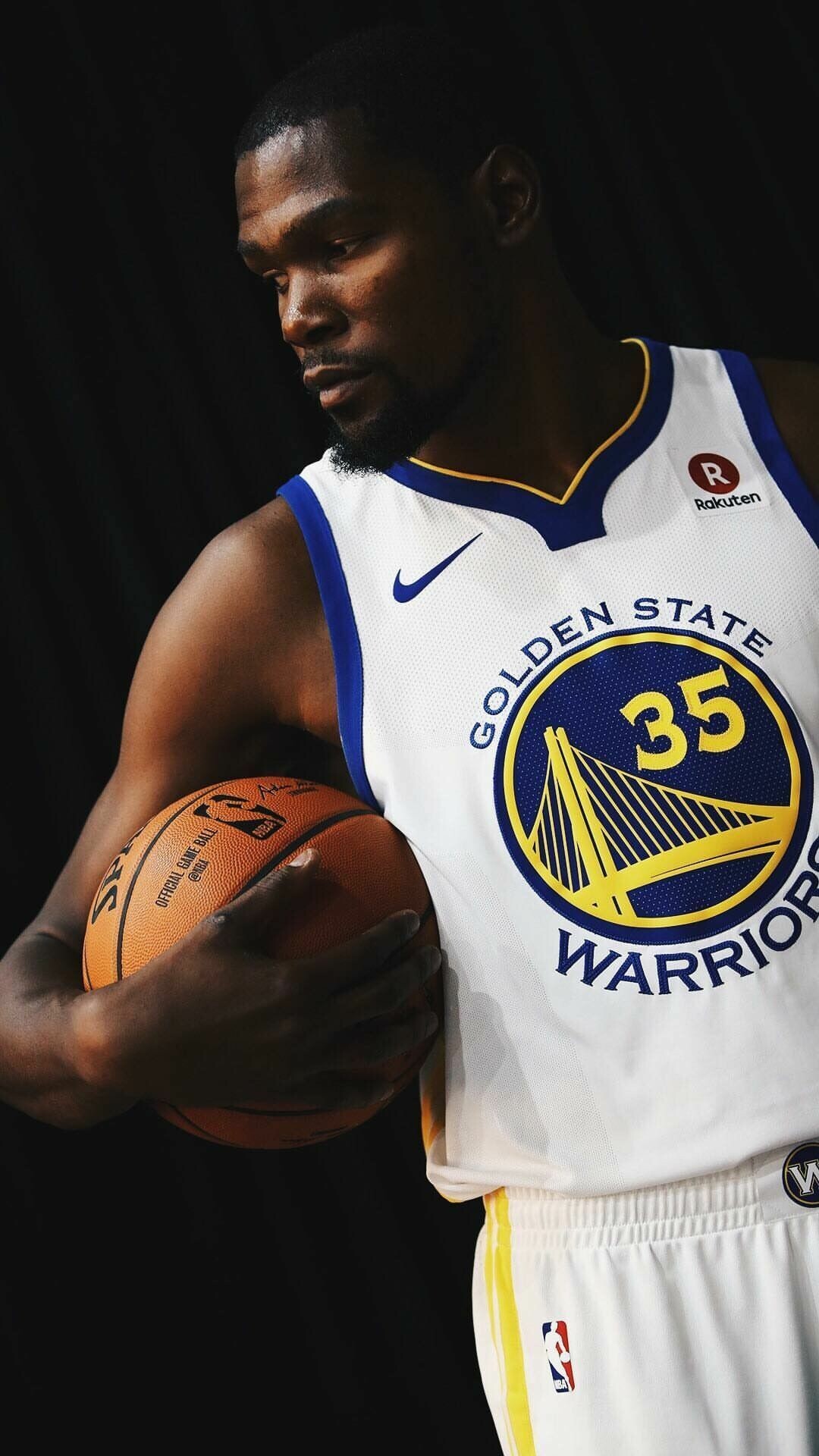 Kevin Durant: He officially signed with Golden State on a two-year, $54.3 million contract On July 7, 2016. 1080x1920 Full HD Background.