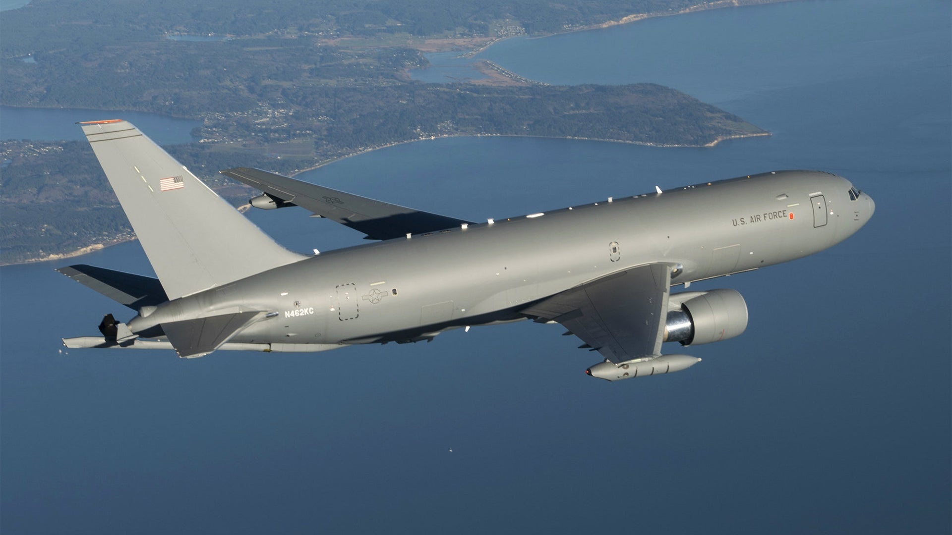 Listen To KC-46 Tankers On A Test Flight Offer To Refuel F-15s During Stolen Q400 Incident 1920x1080