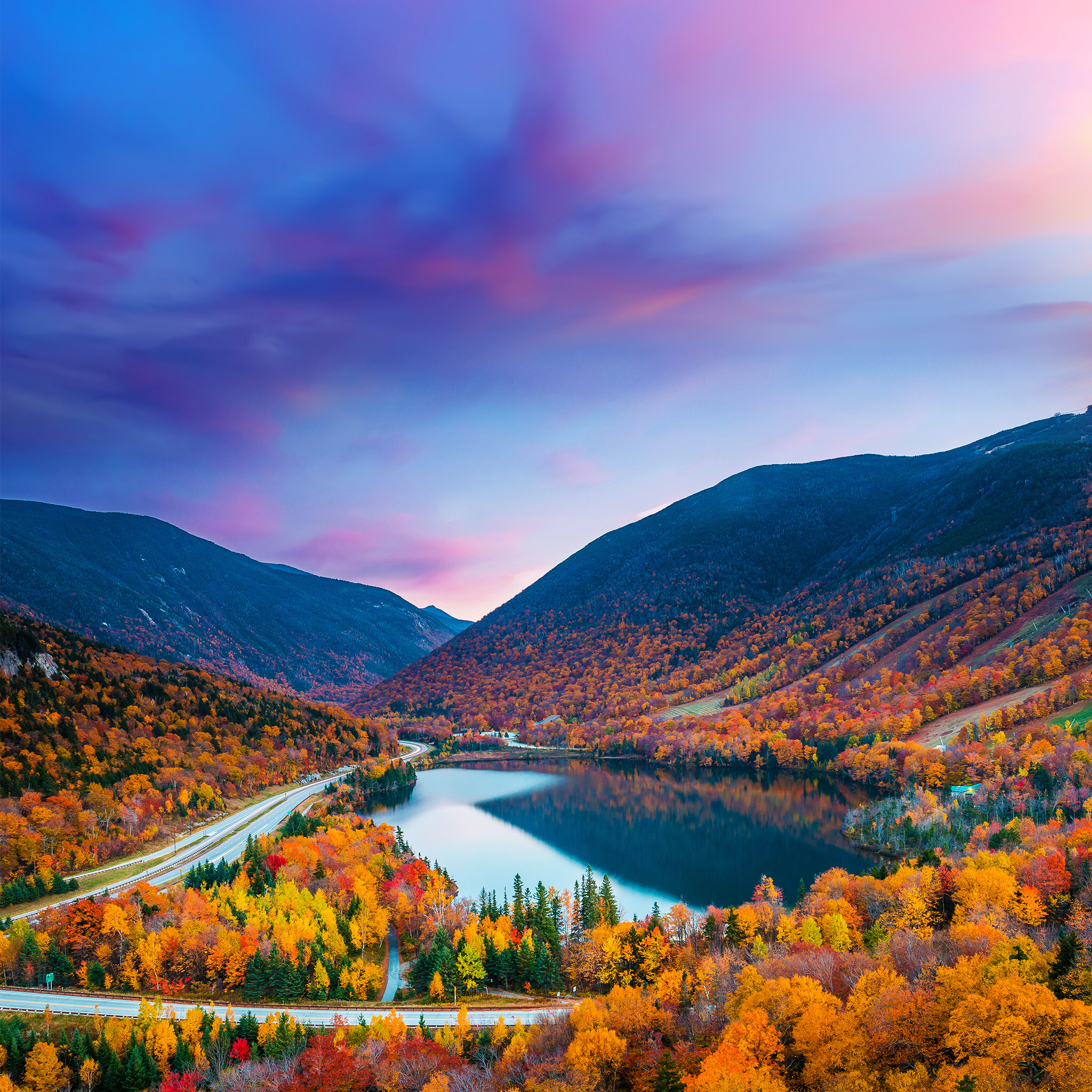New Hampshire, Travels, Nature's canvas, Serene beauty, 2050x2050 HD Phone