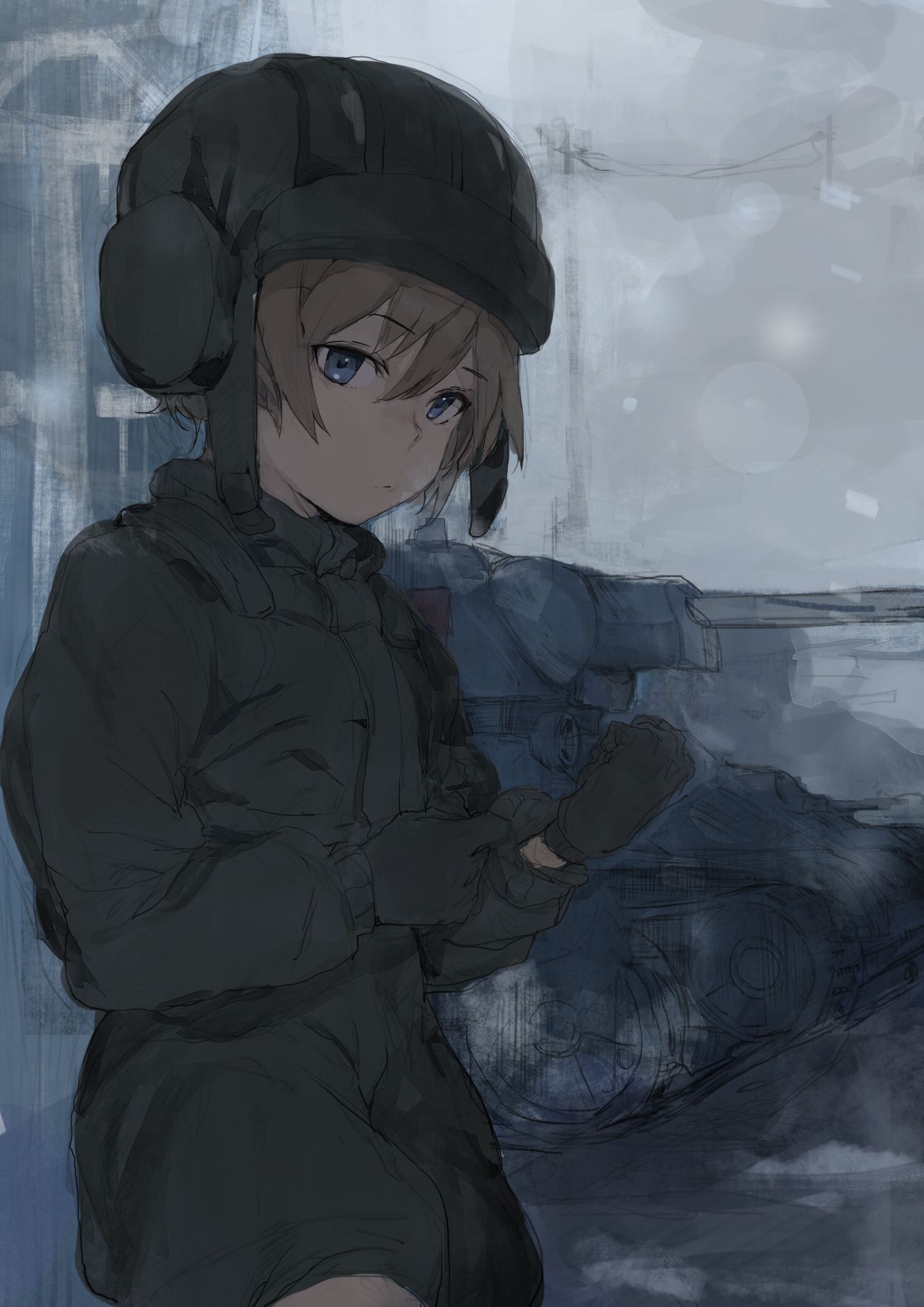 Girls und Panzer: “Blizzard” Nonna, One of the supporting characters of GuP, A student from Pravda Girls High School. 1480x2090 HD Wallpaper.
